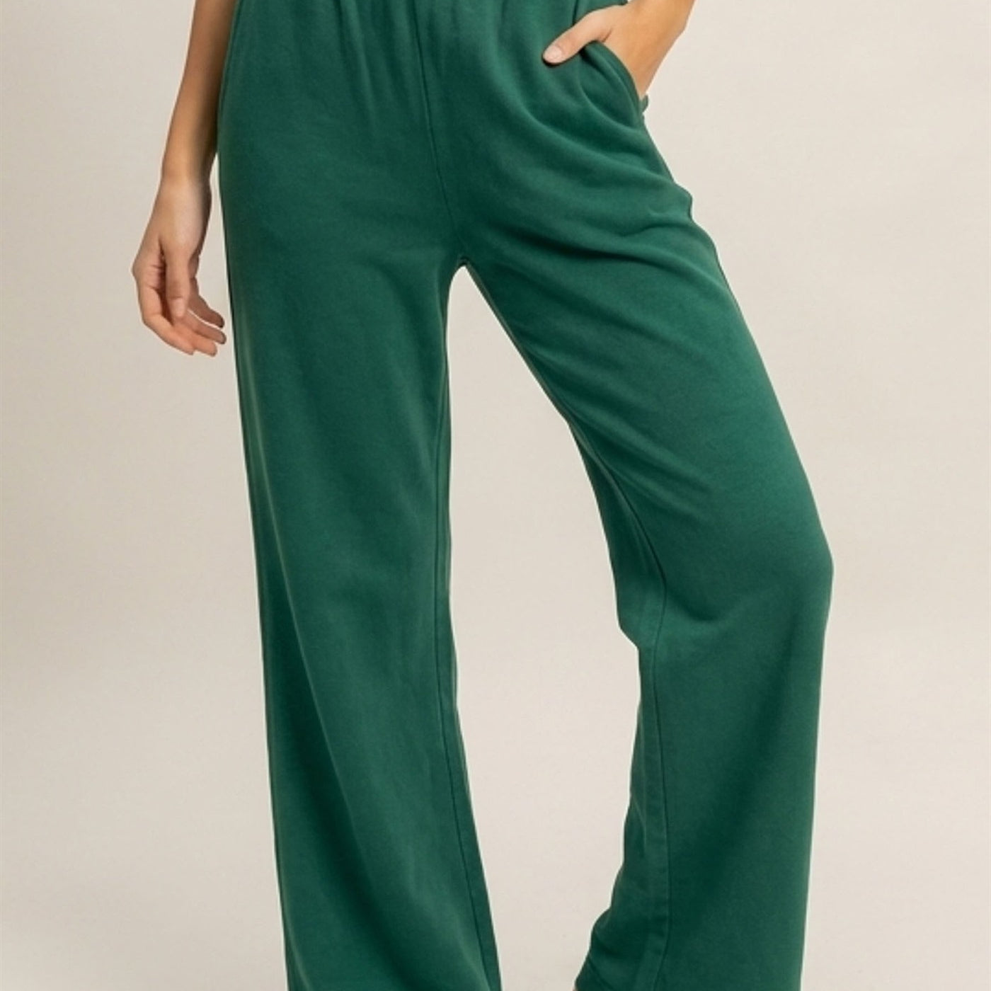 Wholesale High Waist Flare Pants Pants DZ24C346-D PINE GREEN DOUBLE ZERO