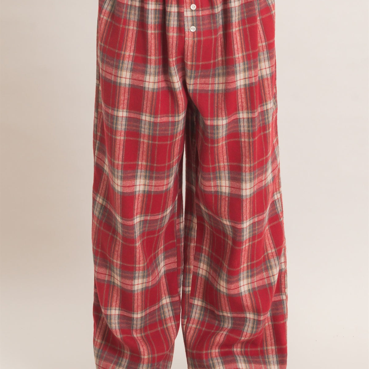 Wholesale Plaid Wide-Leg Pants Pants DZ26F271 RED DOUBLE ZERO