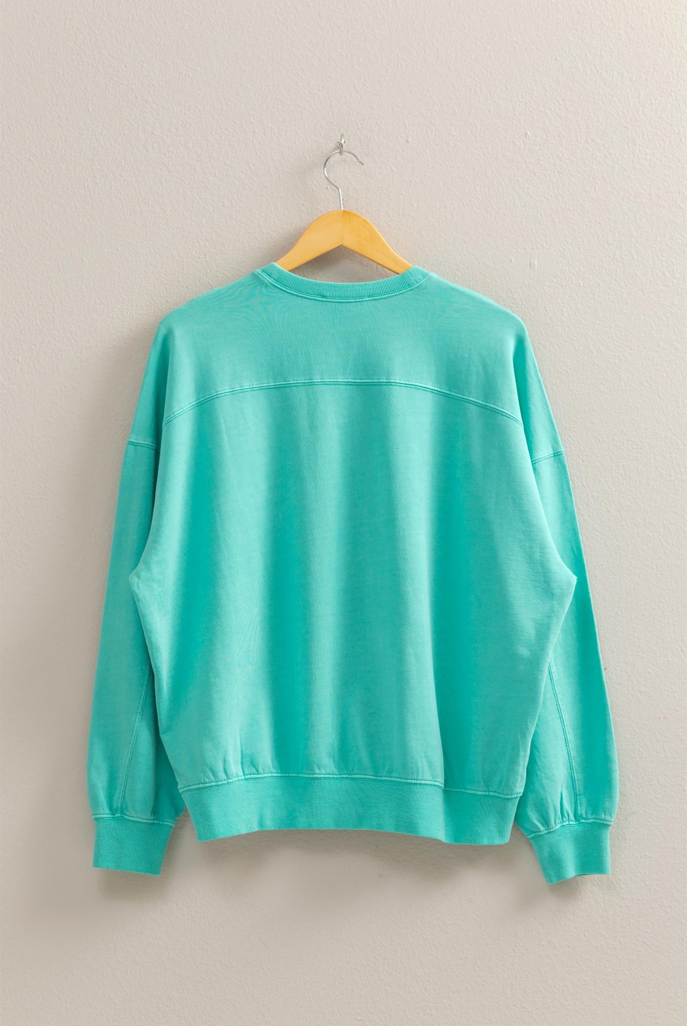 Wholesale Warm Long Sleeve French Terry Sweatshirt Sweatshirts DZ25C733 TURQUOISE HYFVE