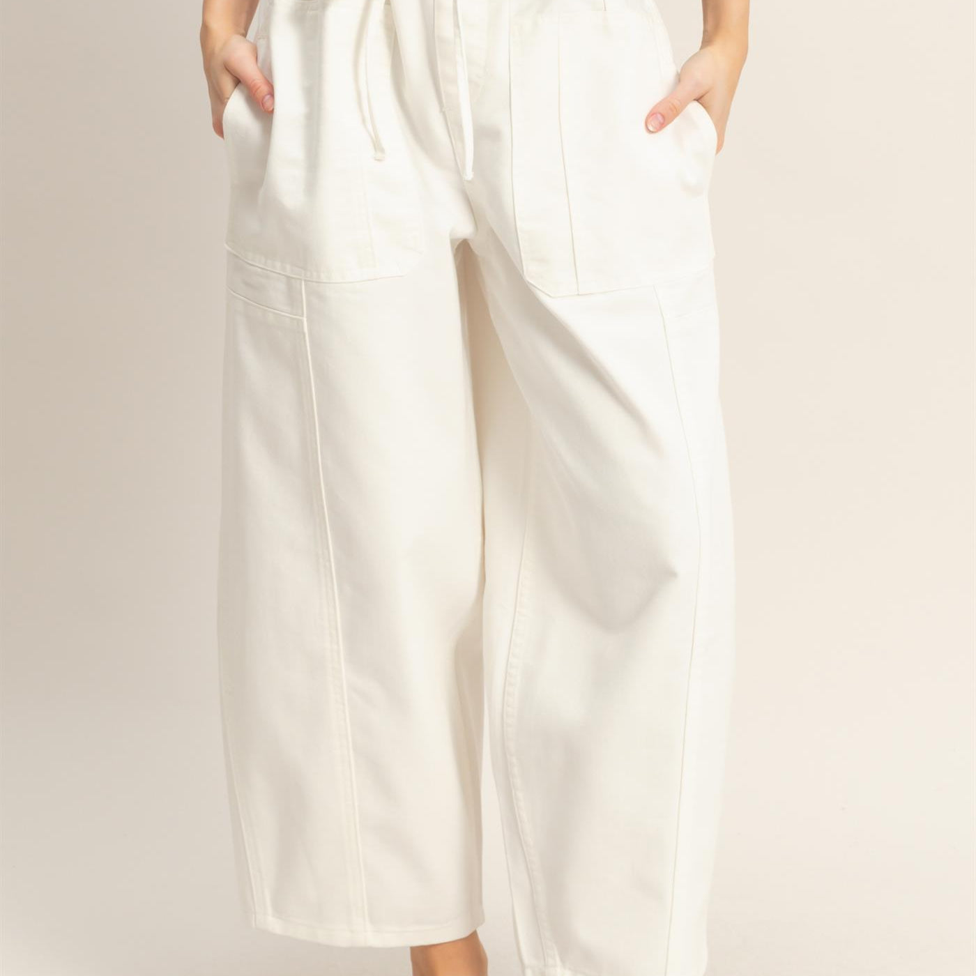 Wholesale Wide Pants With Oversize Pockets Pants HF26A125 WHITE HYFVE