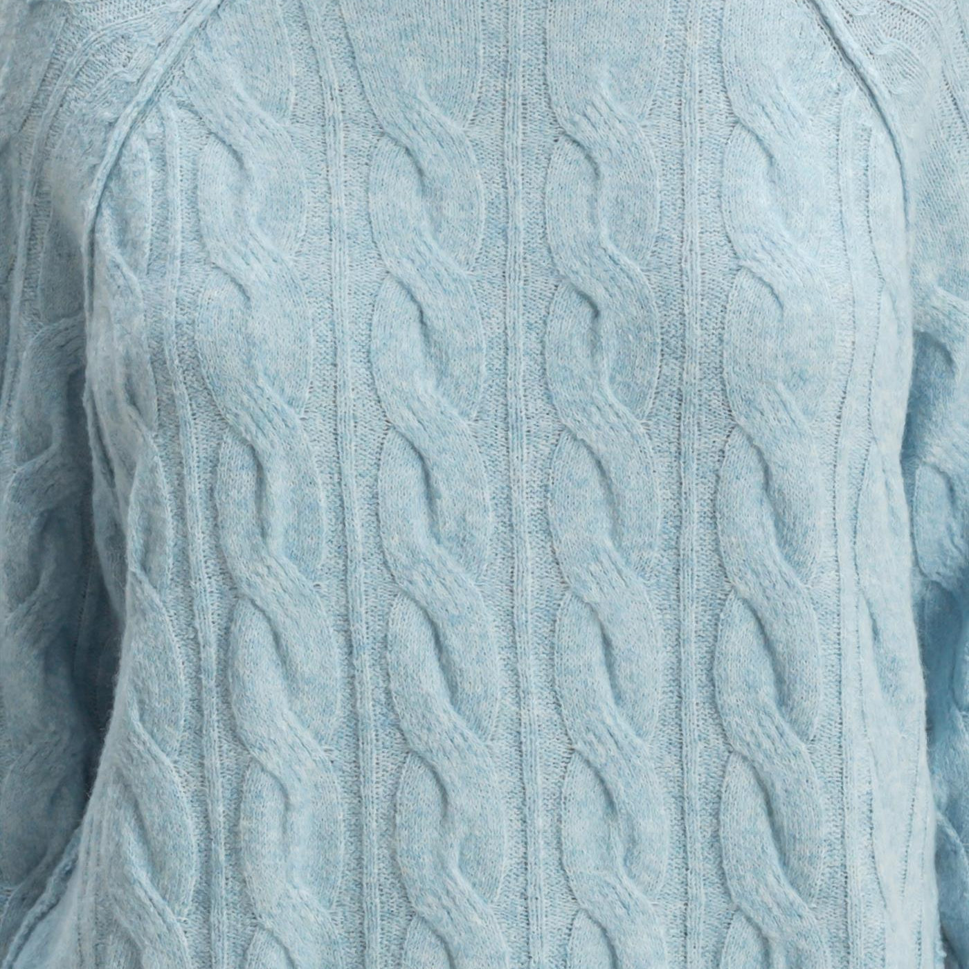 Wholesale Crew Neck Cable Knit Sweater Pullover Sweaters DZ25E957 SKY BLUE HYFVE