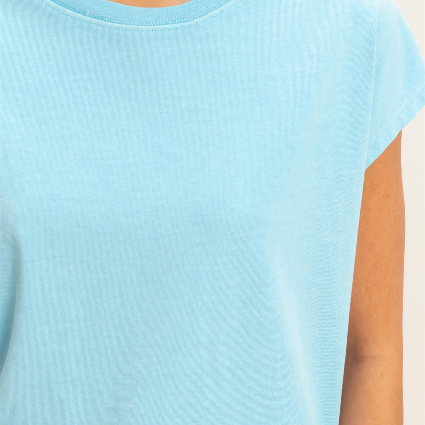 Wholesale Sleeveless Crew Neck Top and Shorts Set Clothing DZ26A028-SET BLUE DOUBLE ZERO