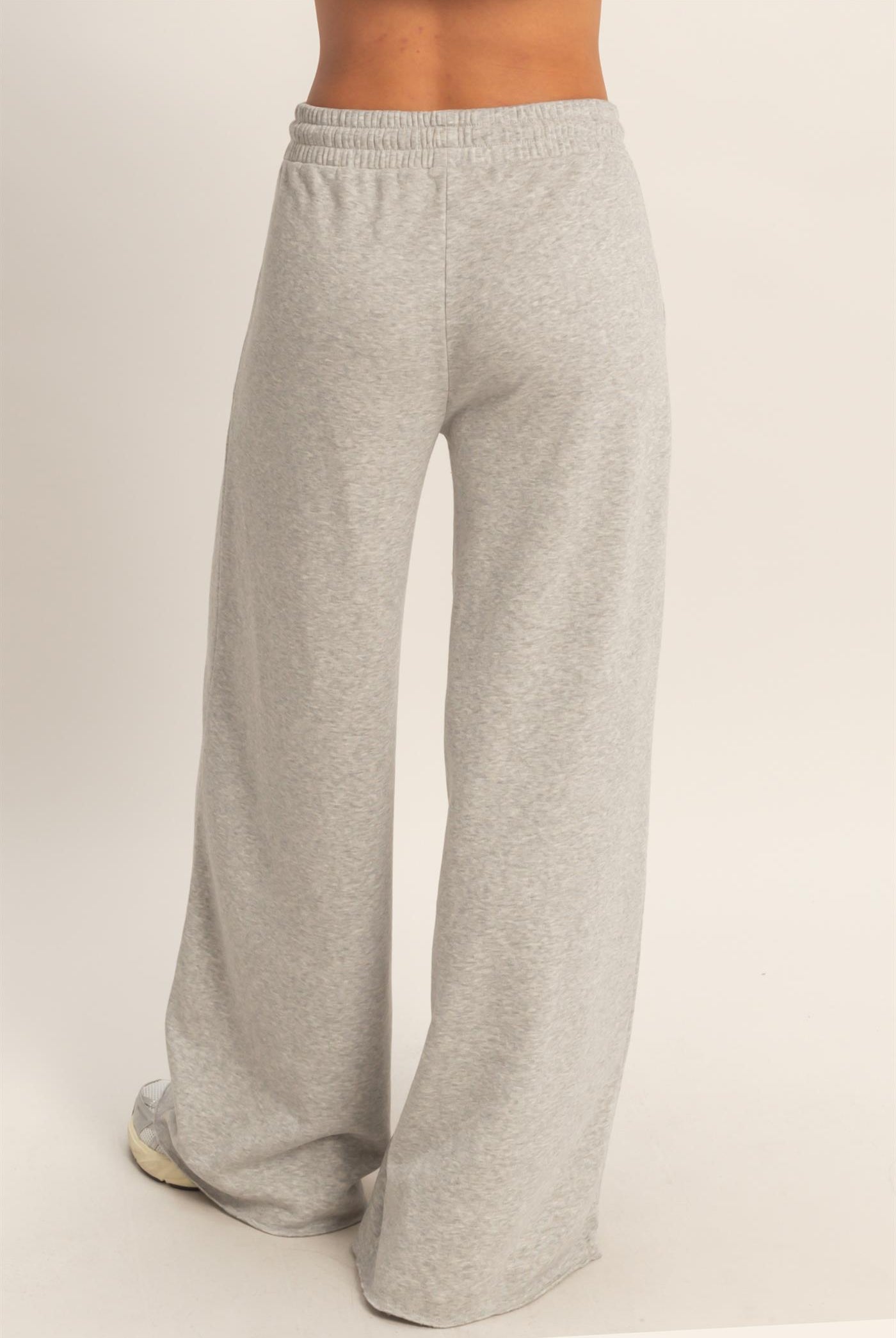 Wholesale Burnout French Terry Wide-Leg Pants Pants DZ26A259 HEATHER GRAY DOUBLE ZERO