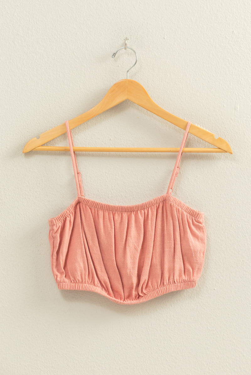 Wholesale Cami Bandeau Crop Top Clothing Tops DZ22C556 TEAK ROSE DOUBLE ZERO