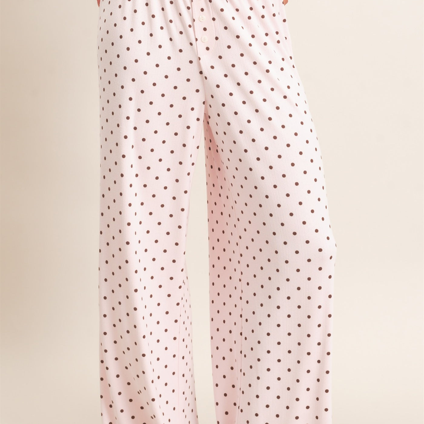 Wholesale Polka Dot Wide Leg Pants Pants DZ27A168 LIGHT PINK DOUBLE ZERO