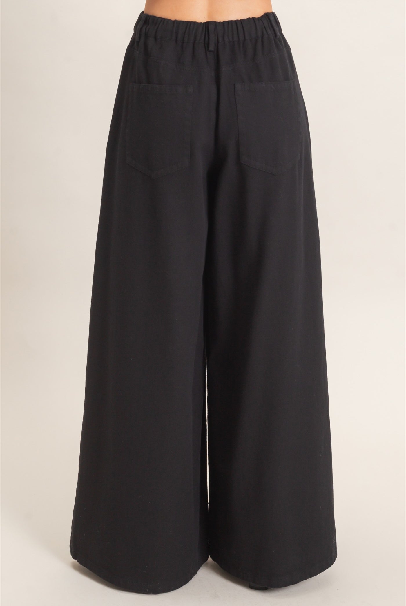 Wholesale Wide-Leg High-Rise Pants Pants HF26F222-D BLACK HYFVE