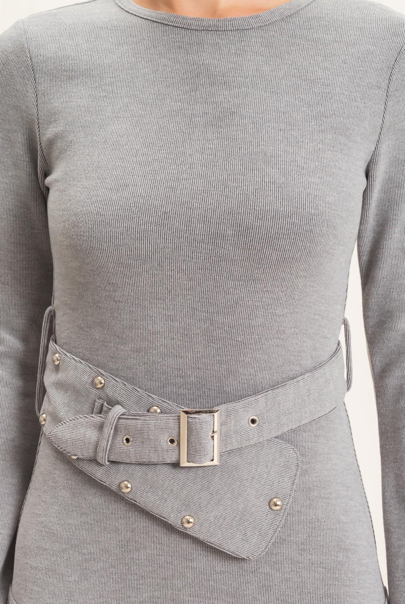 Wholesale Asymmetrical Knit Dress Dresses HF26E992 HEATHER GRAY HYFVE