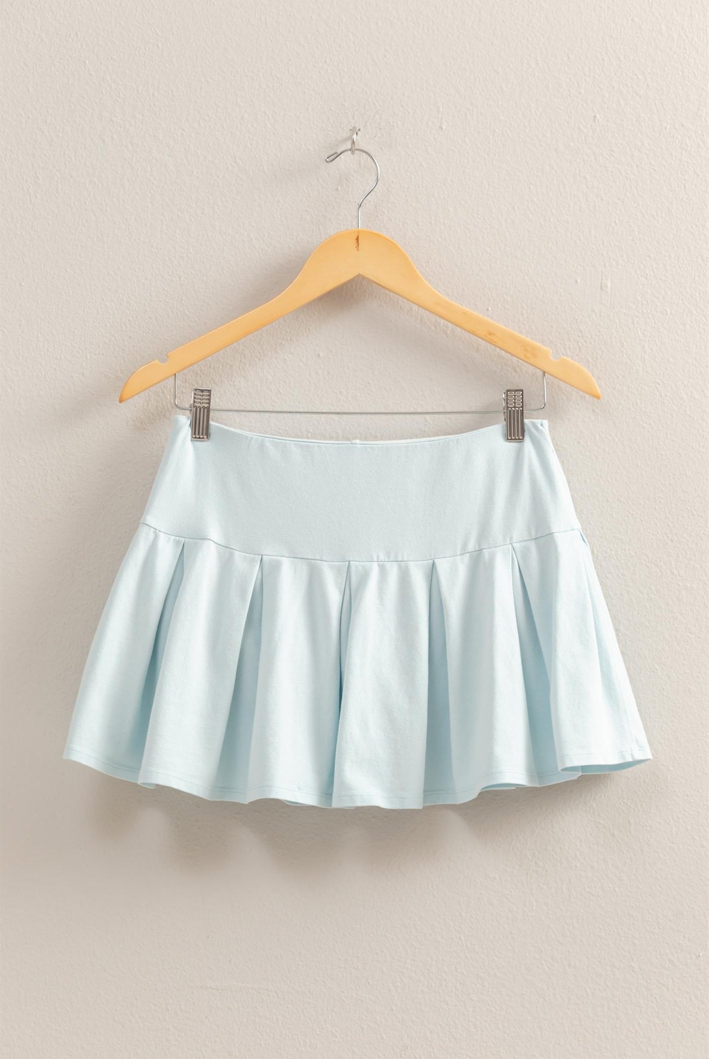 Wholesale Mid Rise Pleated Mini Skort Skorts DZ25A930 ICE BLUE DOUBLE ZERO