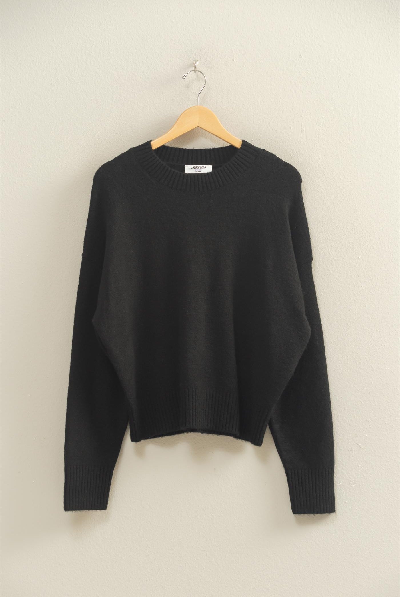 Wholesale Crewneck Sweater Sweaters DZ25E787 BLACK DOUBLE ZERO