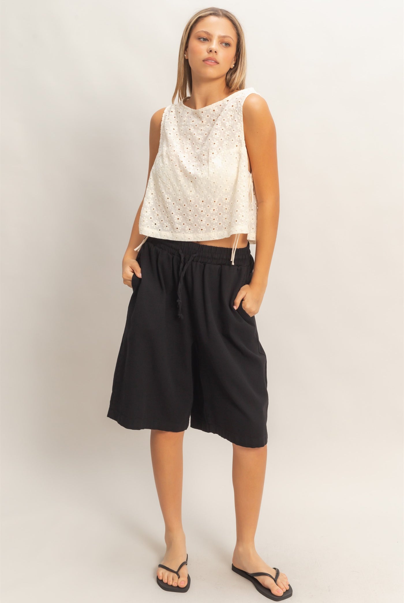 Wholesale Elastic Waistband Shorts Shorts HF26E445 BLACK HYFVE