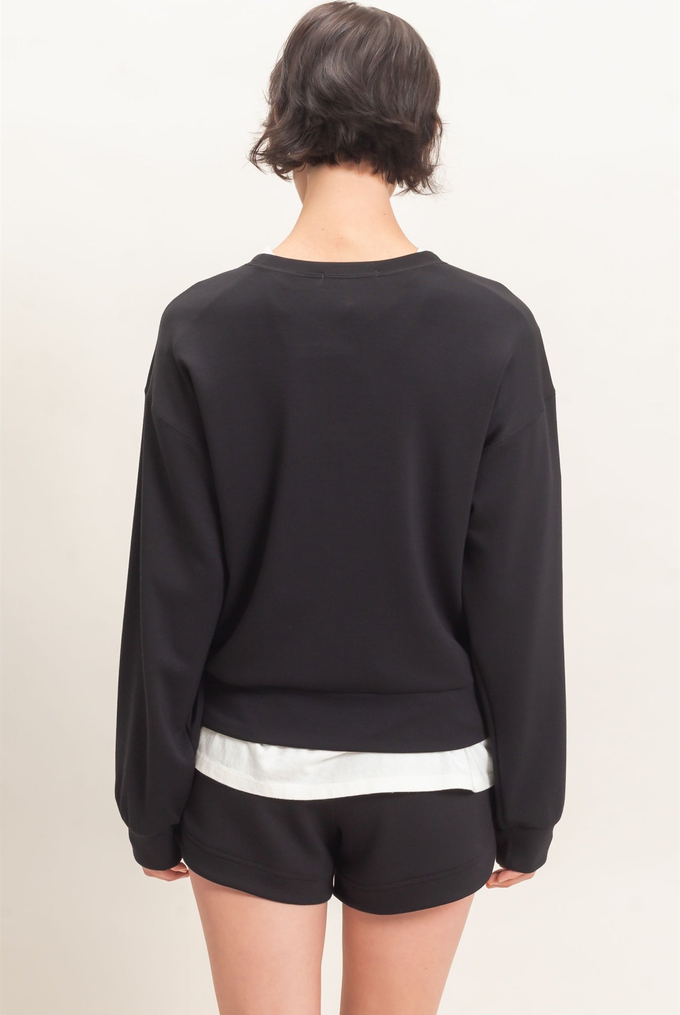 Wholesale Crew Neck Sweatshirt Sweatshirts DZ26C966 BLACK DOUBLE ZERO