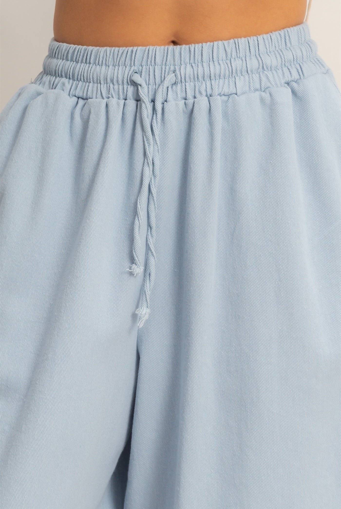 Wholesale Elastic Waistband Shorts Shorts HF26E445 LIGHT BLUE HYFVE