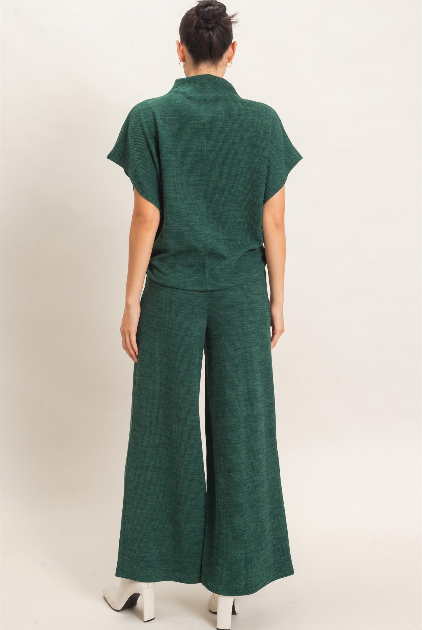 Wholesale Dolman Sleeve Top And Pant Set Clothing HF26F225-SET-D D.GREEN HYFVE