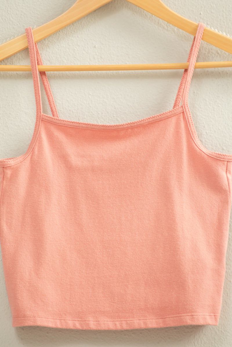 Wholesale Basic Cami Crop Top Clothing Tops DZ22C574 TEAK ROSE HYFVE