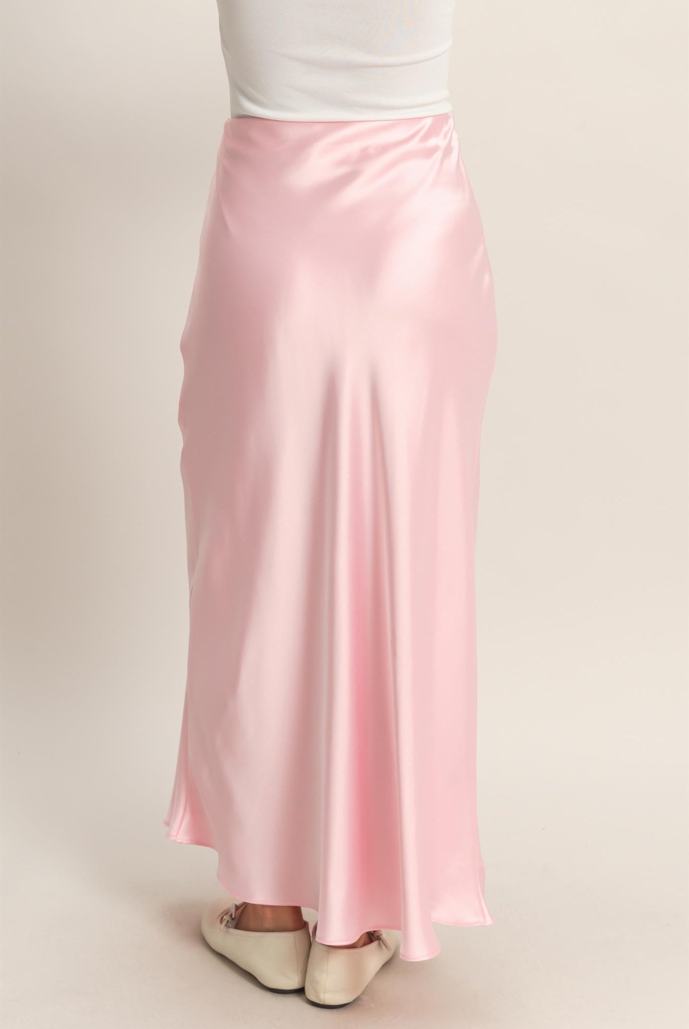 Wholesale Satin Maxi Skirt Skirts DZ26E274 SOFT PINK DOUBLE ZERO