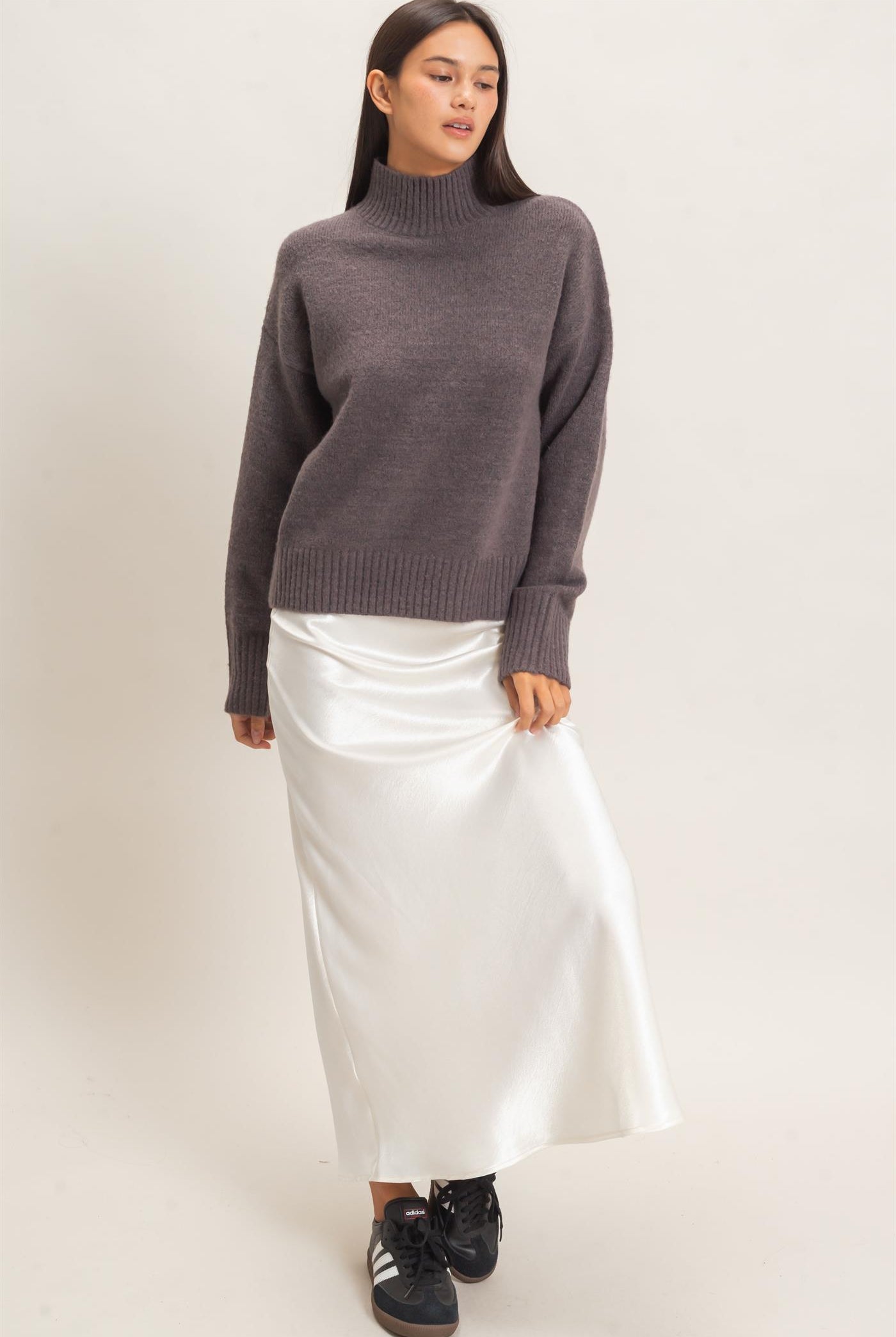 Wholesale Satin Midi Skirt Skirts DZ26C962 CREAM DOUBLE ZERO