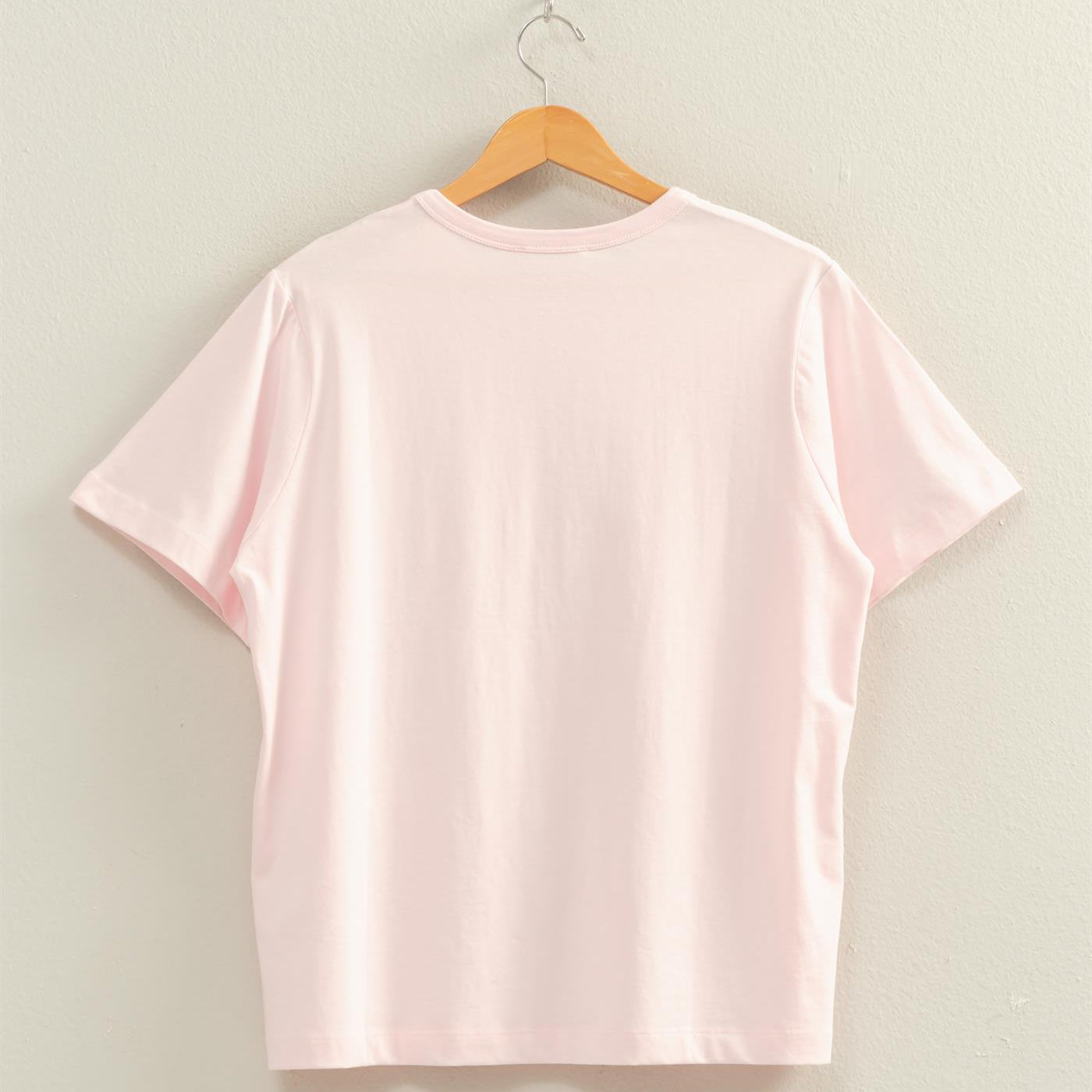 Wholesale Oversized Short Sleeve Crew Neck T-Shirt Clothing Tops DZ26A794 SOFT PINK DOUBLE ZERO