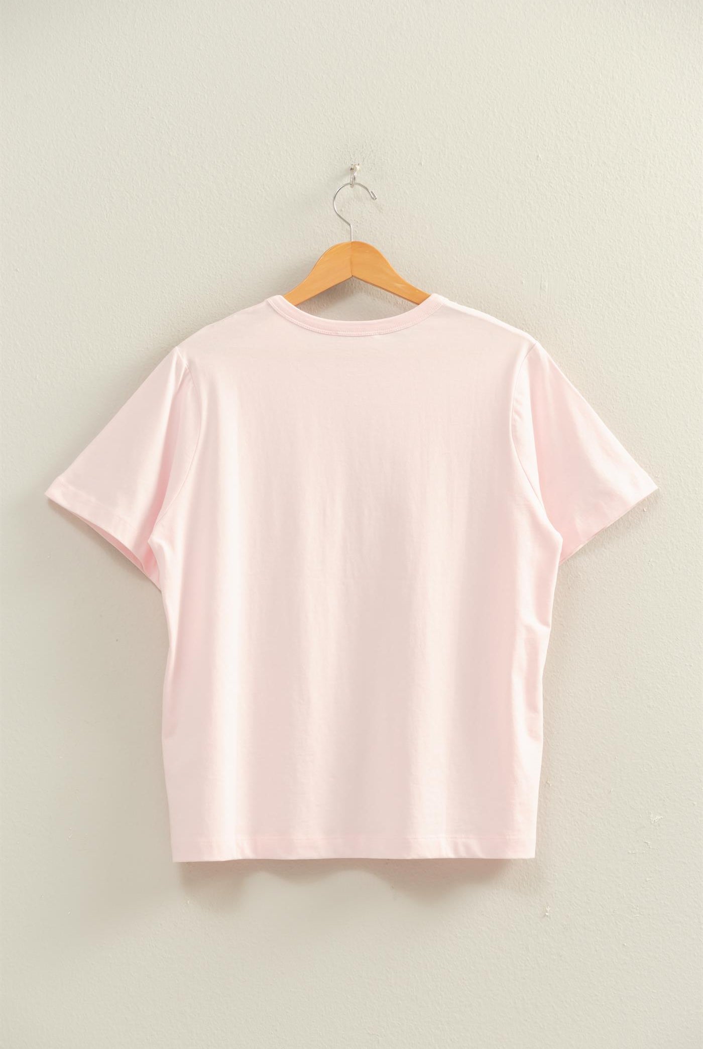 Wholesale Oversized Short Sleeve Crew Neck T-Shirt Clothing Tops DZ26A794 SOFT PINK DOUBLE ZERO