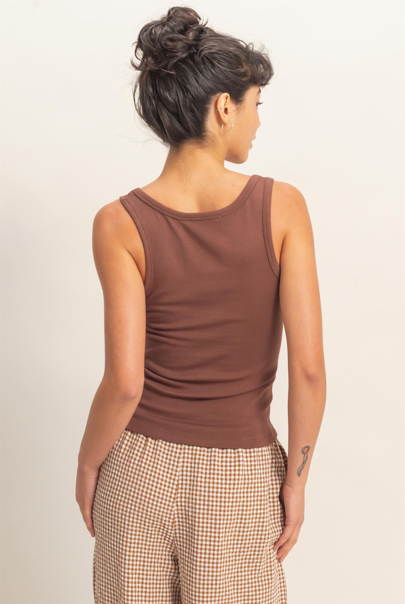 Wholesale Scoop Neck Tank Top Tank Tops DZ26A398 CHOCOLATE DOUBLE ZERO