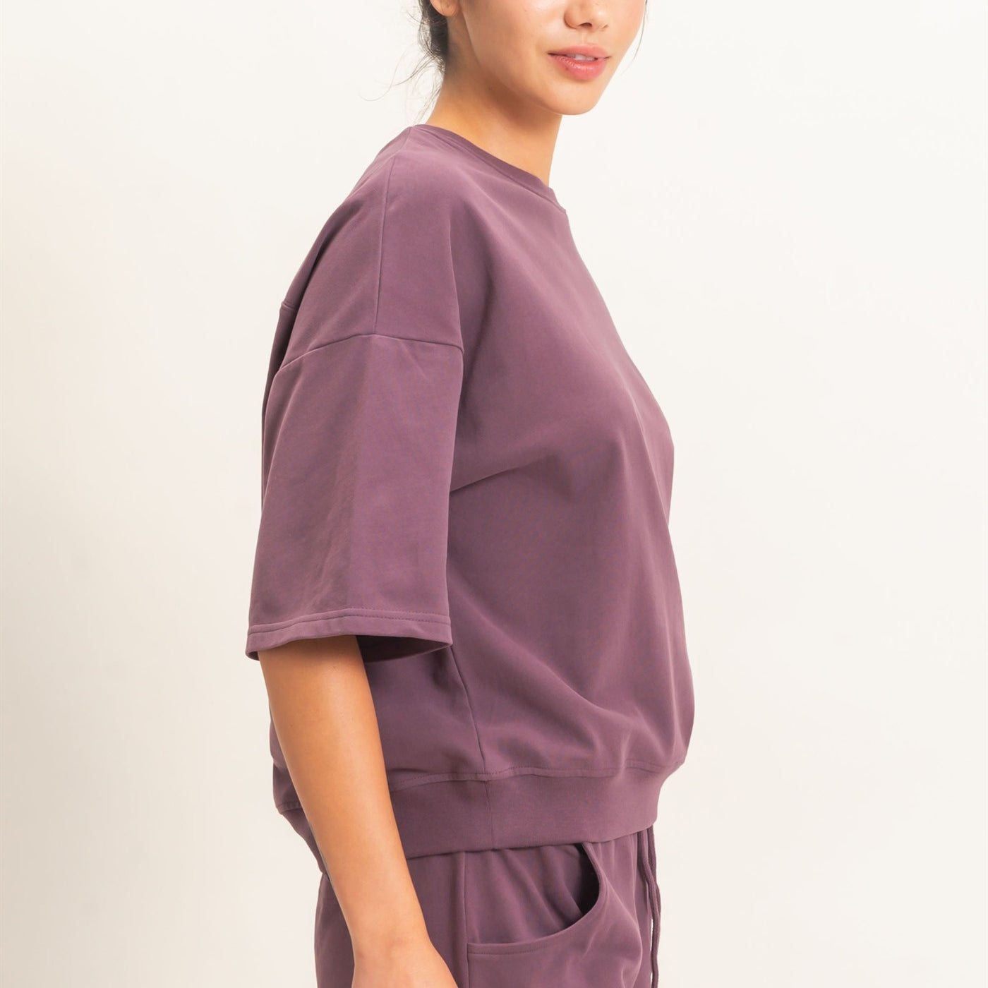 Wholesale Washed Crew Neck Short Sleeve Top Clothing Tops DZ26E381 COCOA DOUBLE ZERO