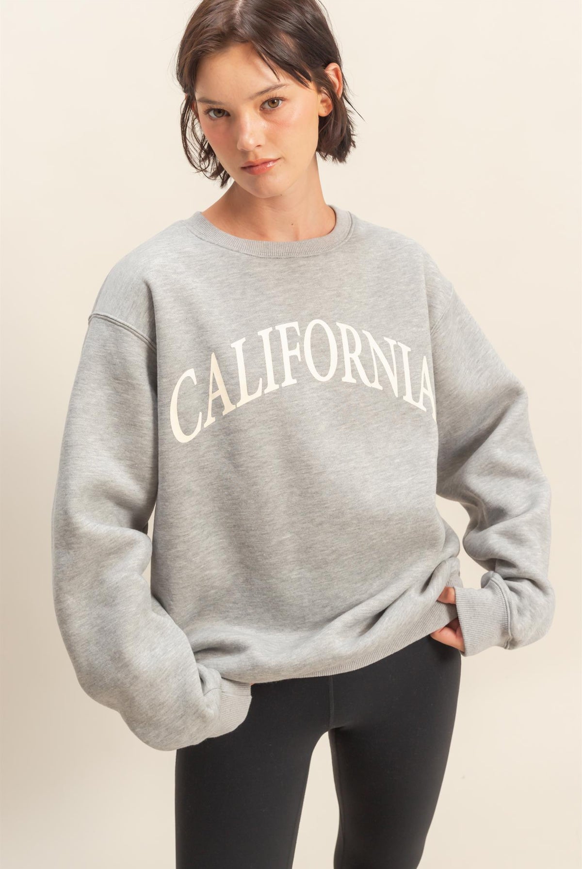 Wholesale California Graphic Sweatshirt Sweatshirts HF25E222 H.GRAY HYFVE