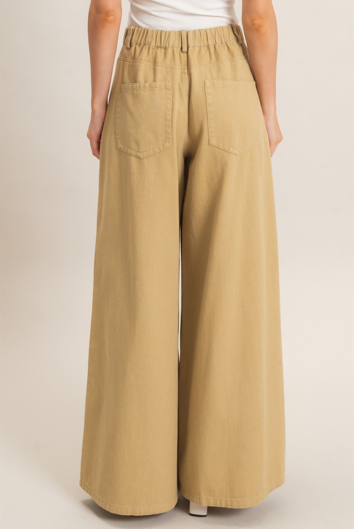 Wholesale Wide-Leg High-Rise Pants Pants HF26F222-D KHAKI HYFVE