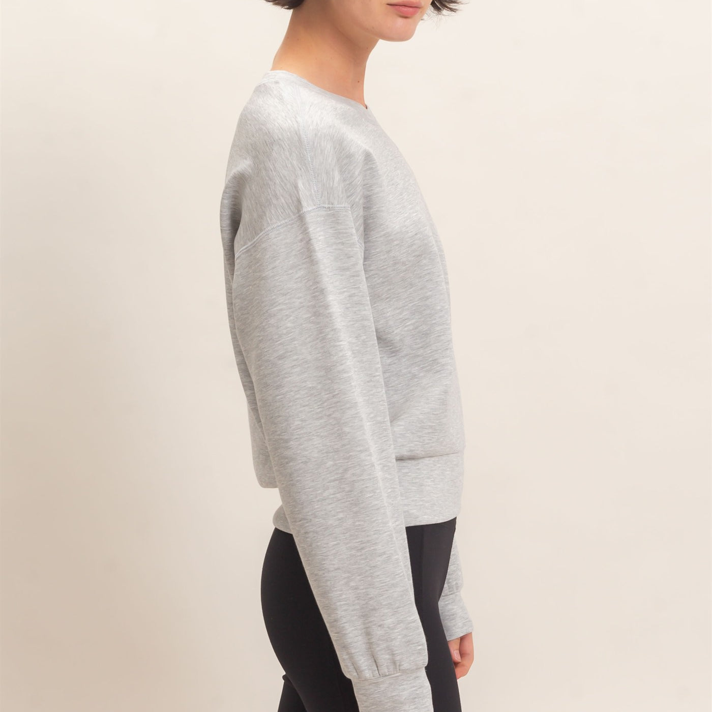 Wholesale Crew Neck Sweatshirt Sweatshirts DZ26C966 HEATHER GRAY DOUBLE ZERO