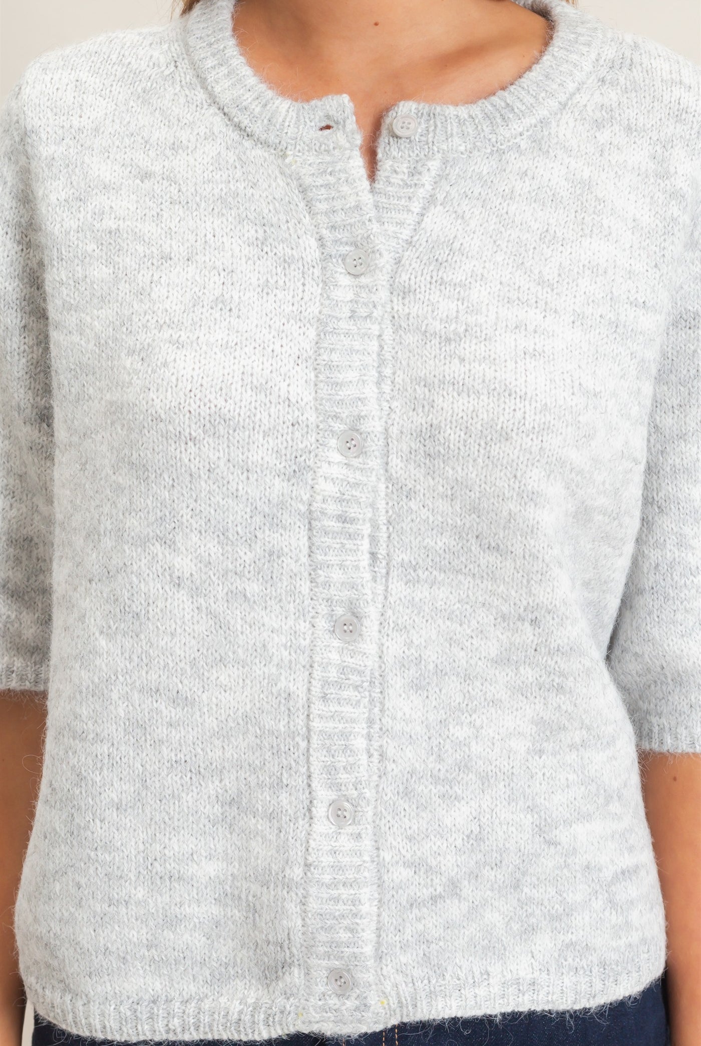 Wholesale Button-Up Cardigan Cardigans HF26E228 HEATHER GRAY HYFVE
