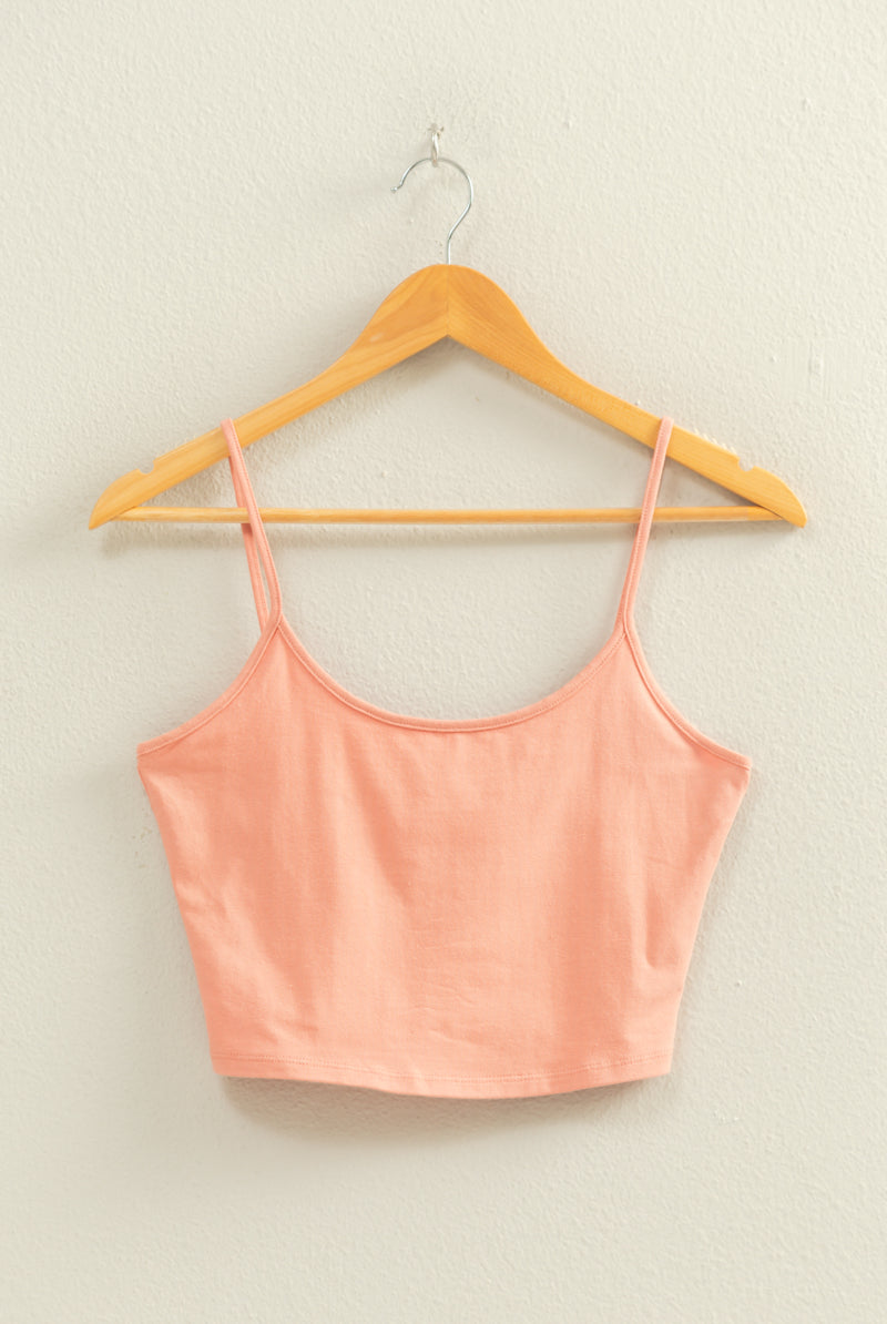 Wholesale Basic Cropped Cami Top Clothing Tops DZ22C818 TEAK ROSE DOUBLE ZERO