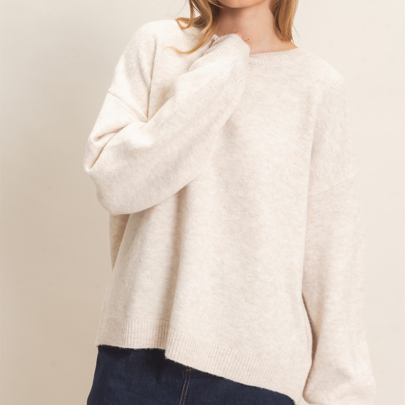 Wholesale Open Back Sweater With Organza Bows Sweaters HF26F149 VANILLA CREAM HYFVE