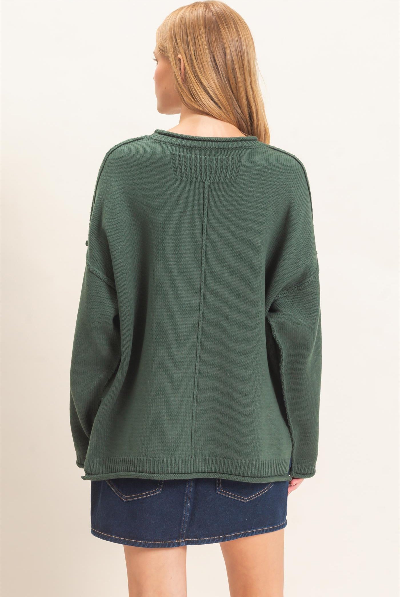 Wholesale Ribbed Crew Neck Sweater Sweaters HF26E769 HUNTER GREEN HYFVE
