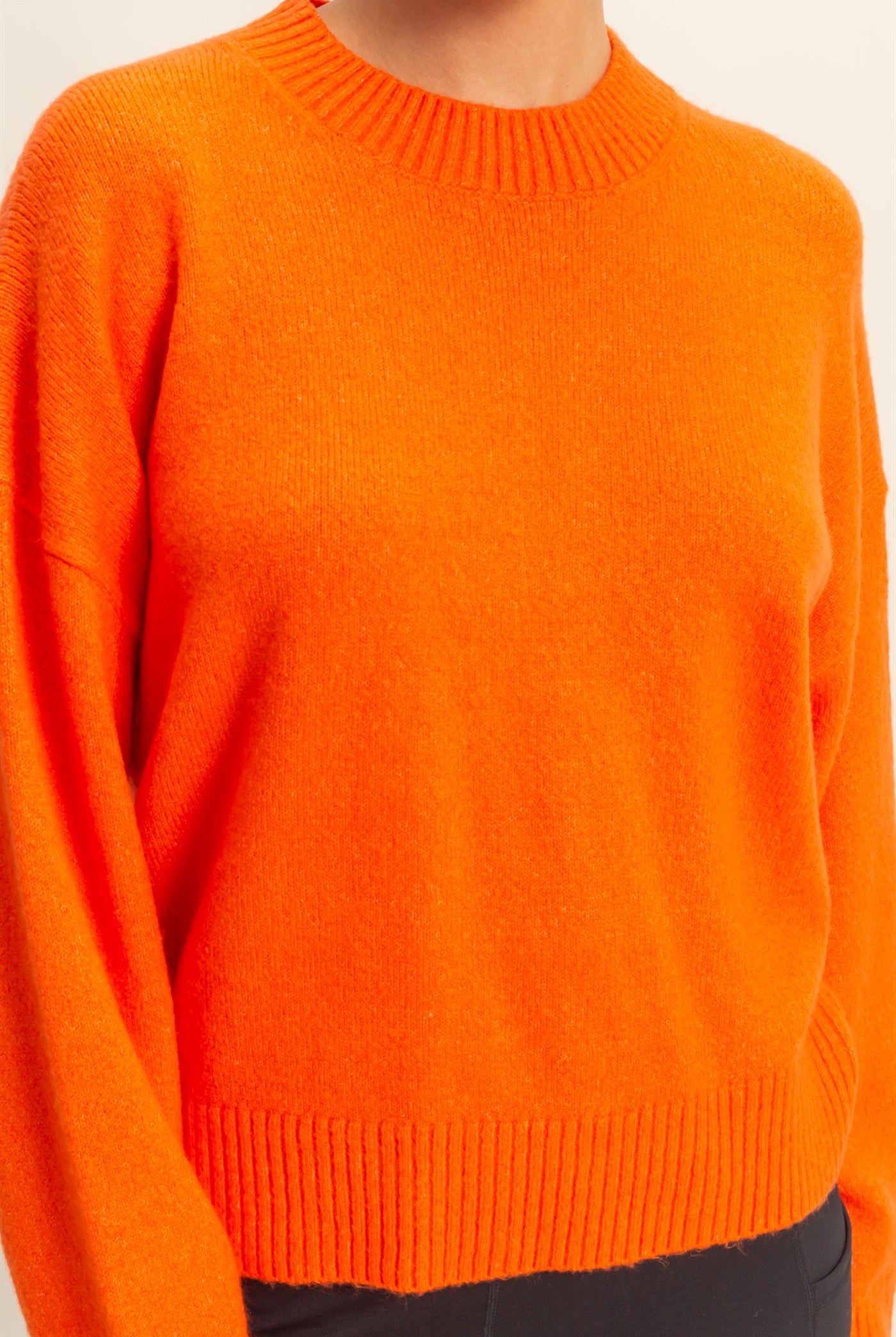 Wholesale Crewneck Sweater Sweaters DZ25E787 ORANGE RED DOUBLE ZERO