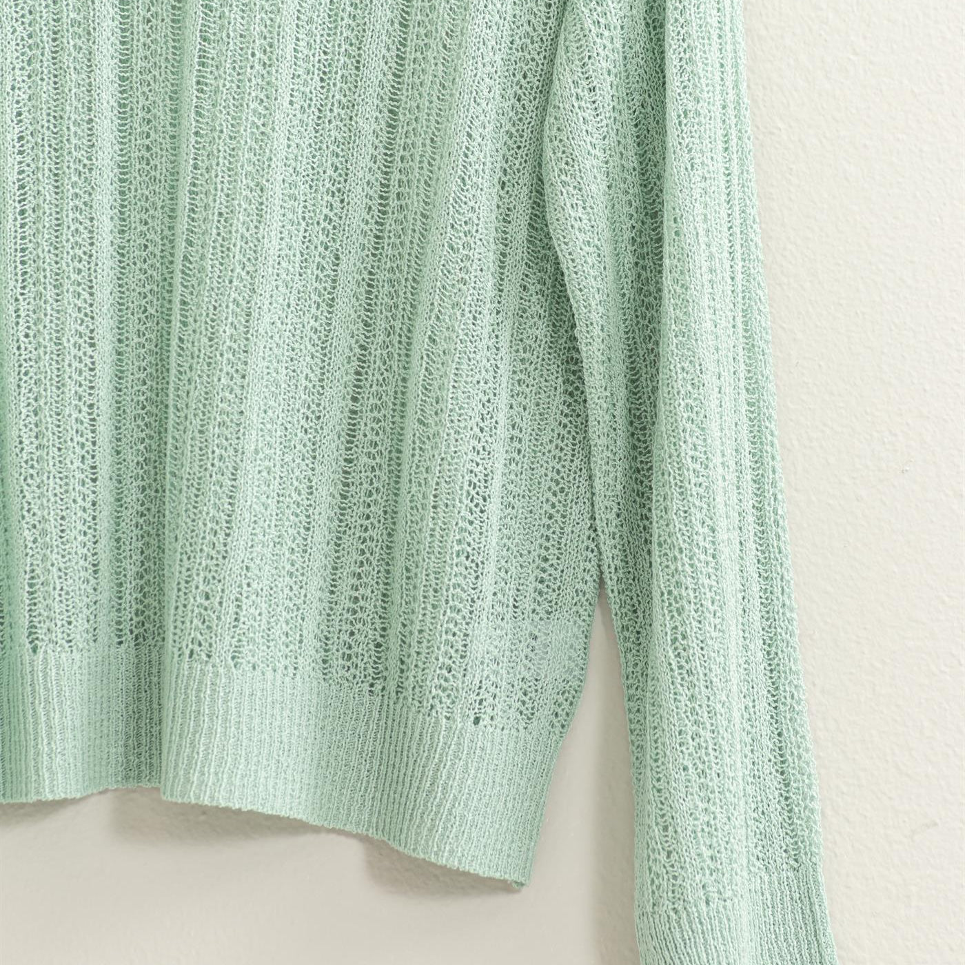 Wholesale Drop Shoulder Sweater Clothing Tops DZ24A477-D MINT DOUBLE ZERO