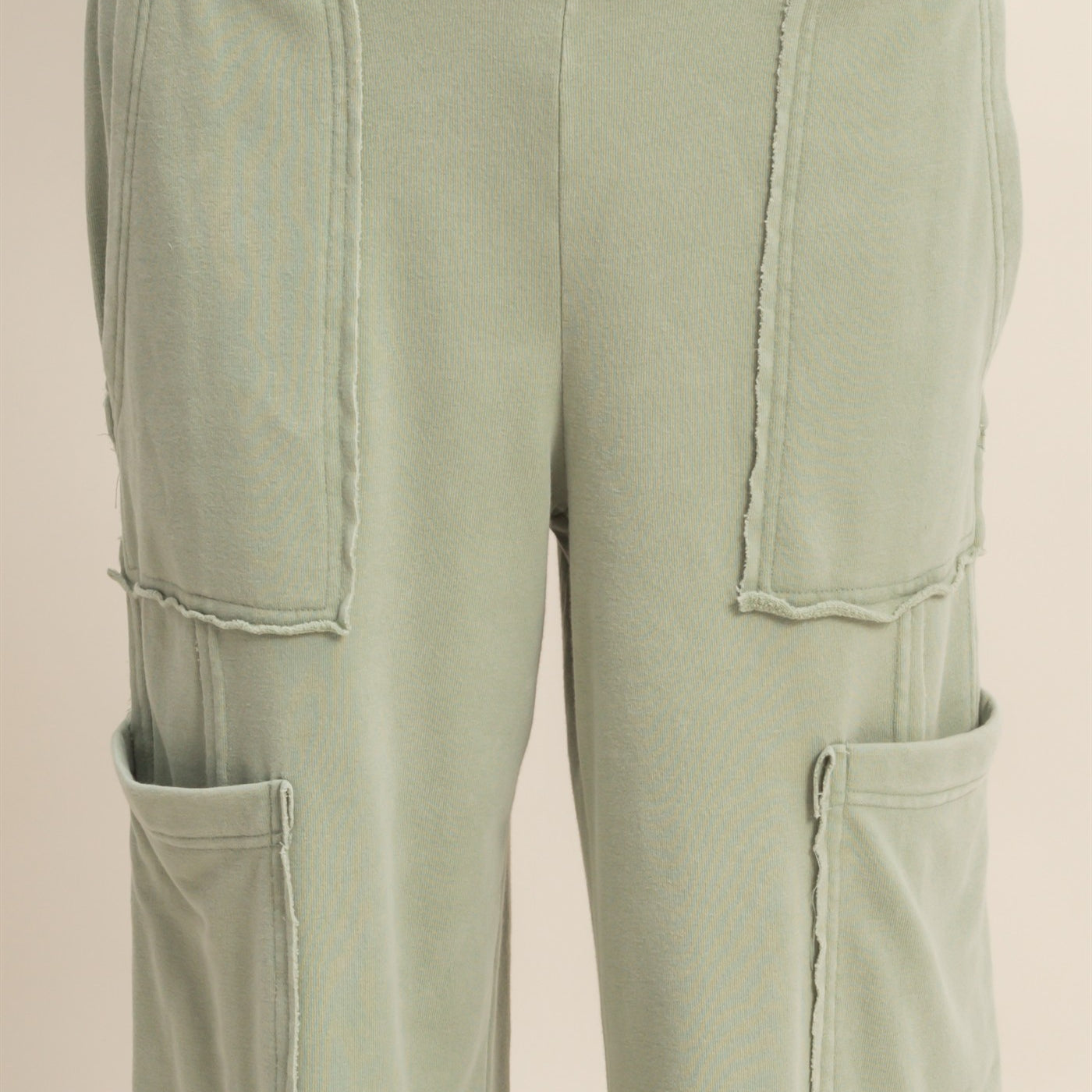 Wholesale Mineral Wash Oversized Utility Sweatpants Sweatpants DZ25C903 SAGE GREEN DOUBLE ZERO