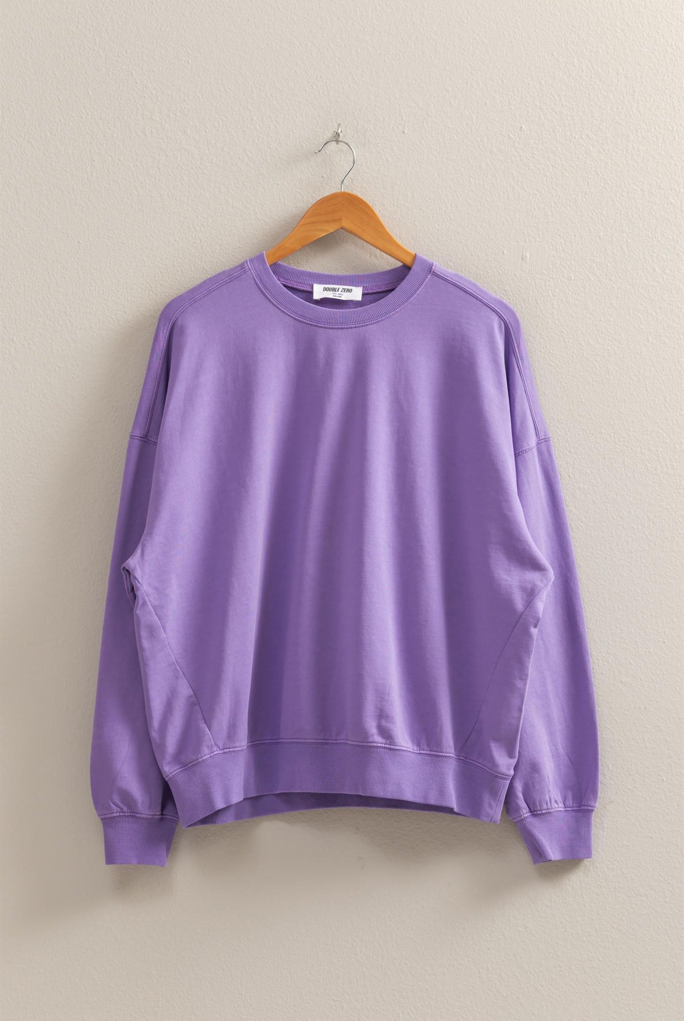 Wholesale Warm Long Sleeve French Terry Sweatshirt Sweatshirts DZ25C733 WISTERIA HYFVE