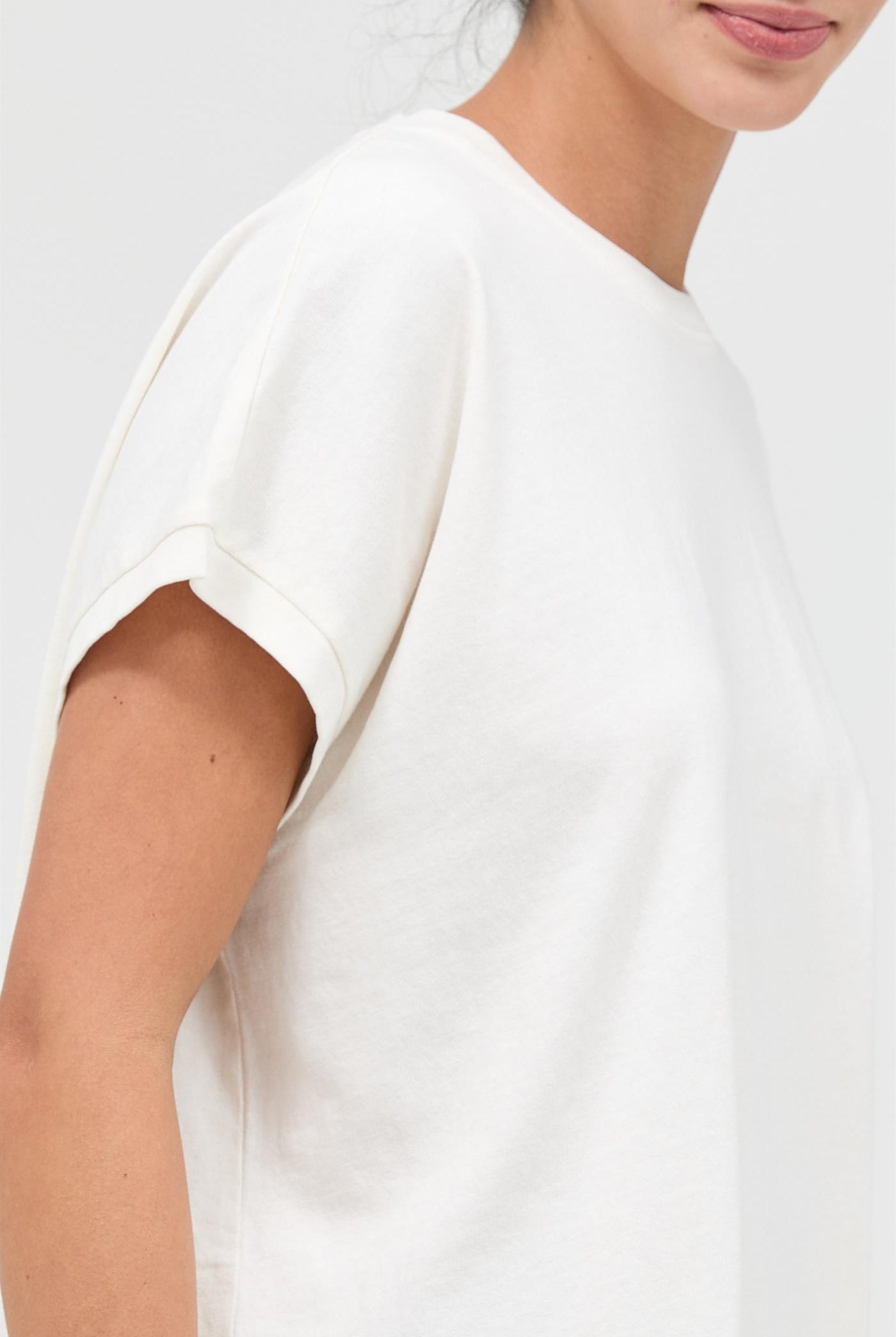 Wholesale Capped Sleeve Mineral Wash T-Shirt T-Shirts DZ26A033 OFF WHITE DOUBLE ZERO