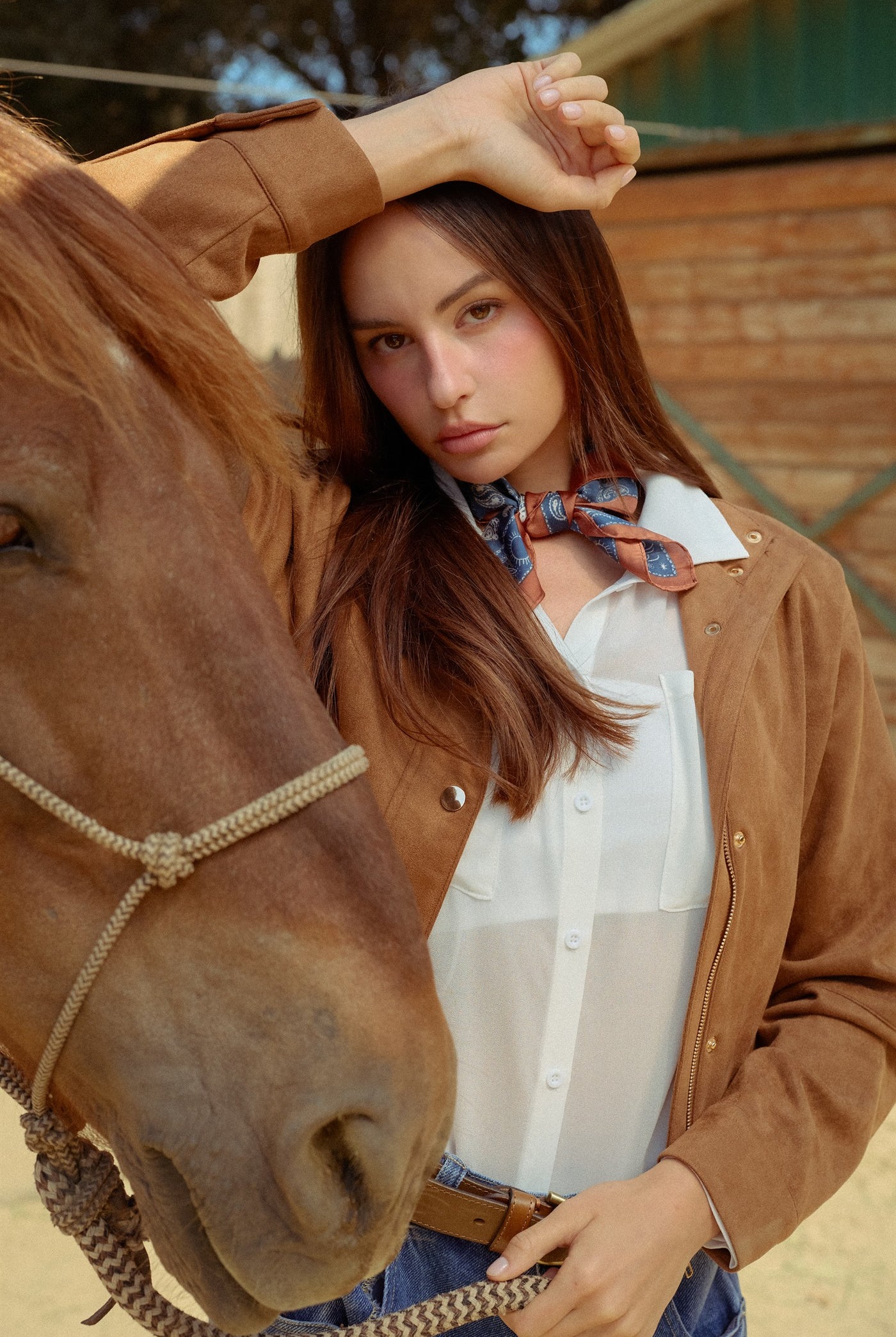 Wholesale Collar Suede Snap Jacket Coats & Jackets HF26E373 CAMEL HYFVE