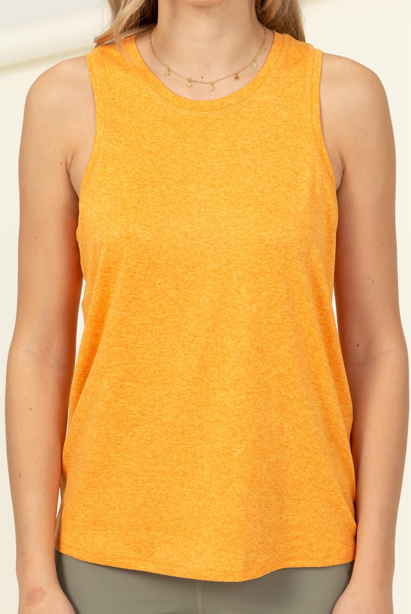 Wholesale Basic Sleeveless Top Clothing Tops DZ22E869 VIBE ORANGE DOUBLE ZERO