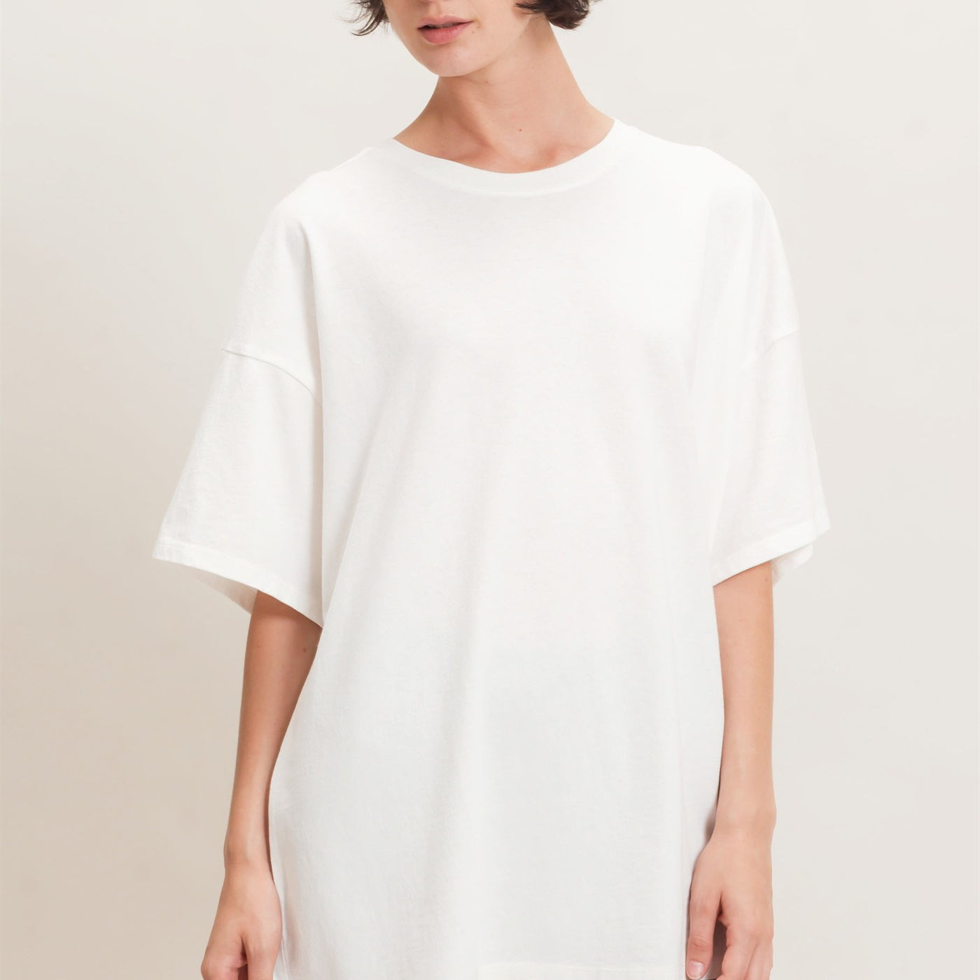 Wholesale Mineral Wash Oversized Crew Neck T-Shirts Clothing Tops DZ26C961 OFF WHITE DOUBLE ZERO