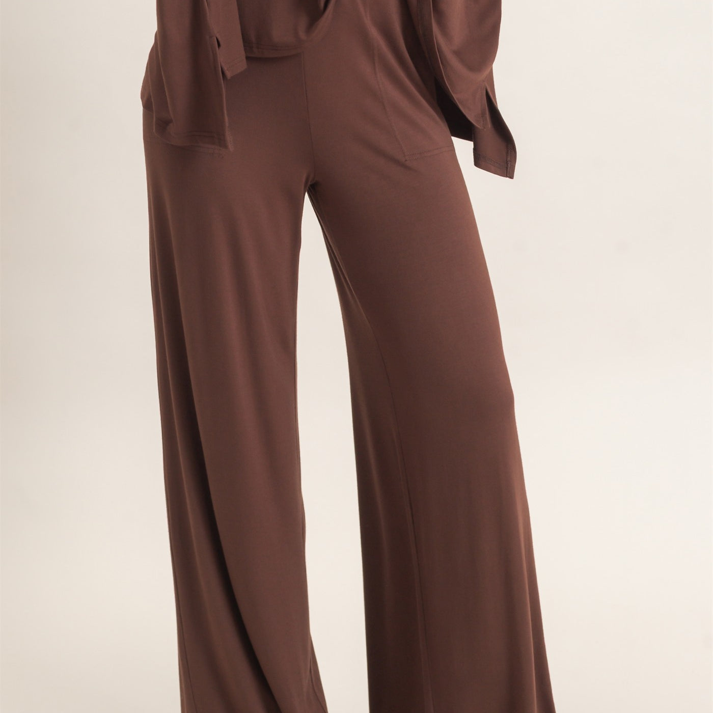 Wholesale Wide-Leg Elastic Waist Pants Pants HF26F299-D ESPRESSO HYFVE