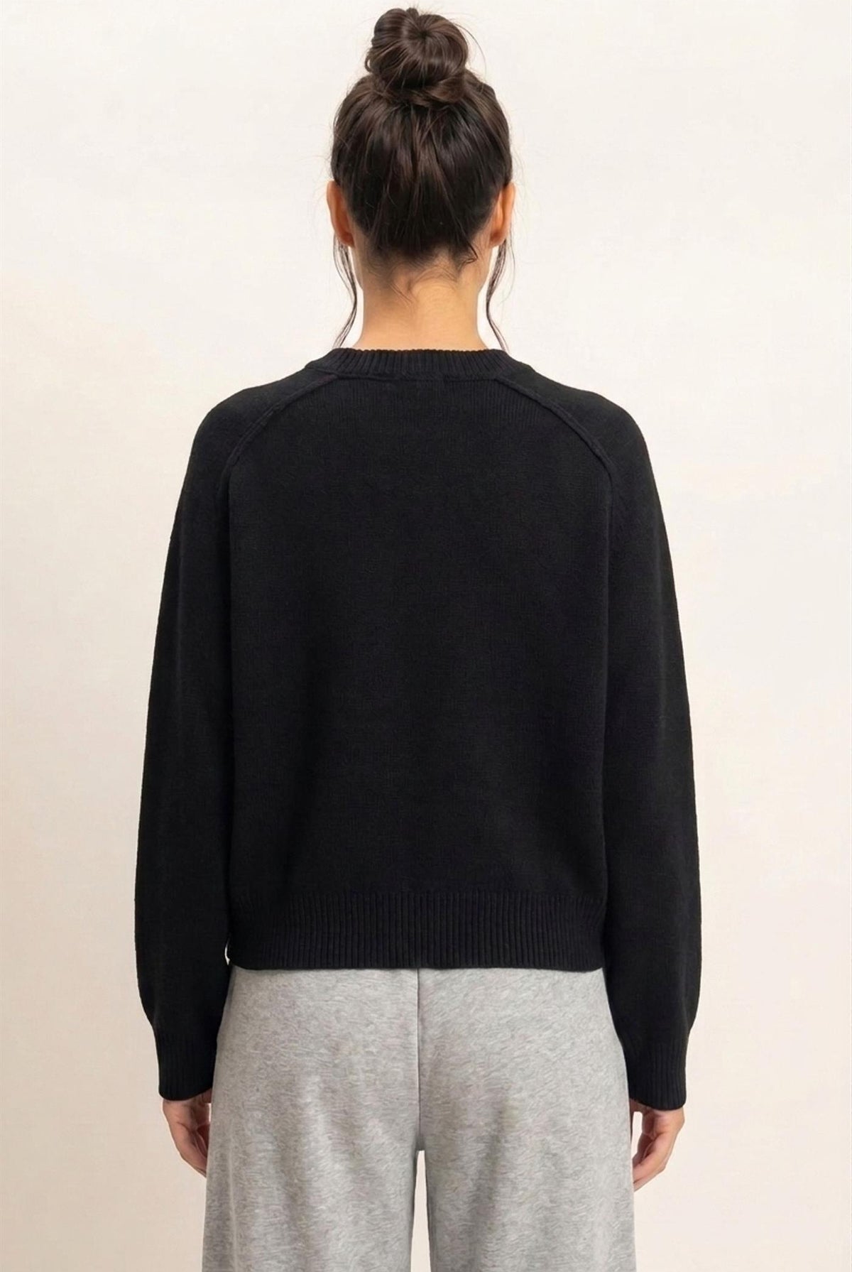 Wholesale Henley Sweater With Reverse Seams Sweaters DZ26F004 BLACK DOUBLE ZERO