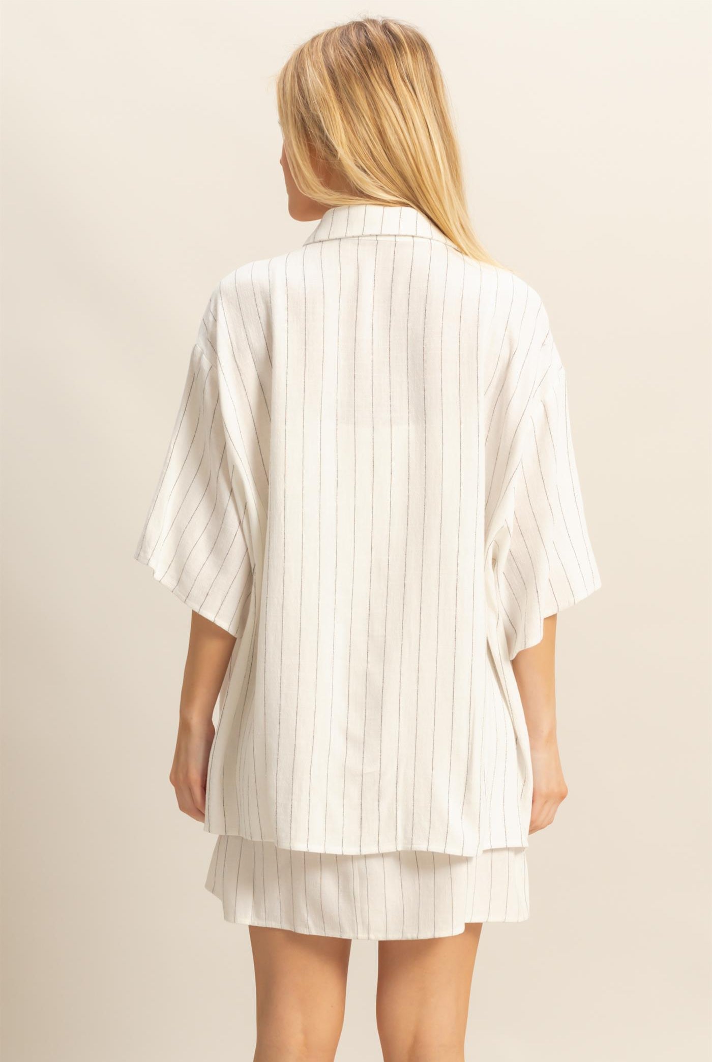 Wholesale Stripe Shirt And Dress Set Clothing HF25E086-SET WHITE HYFVE