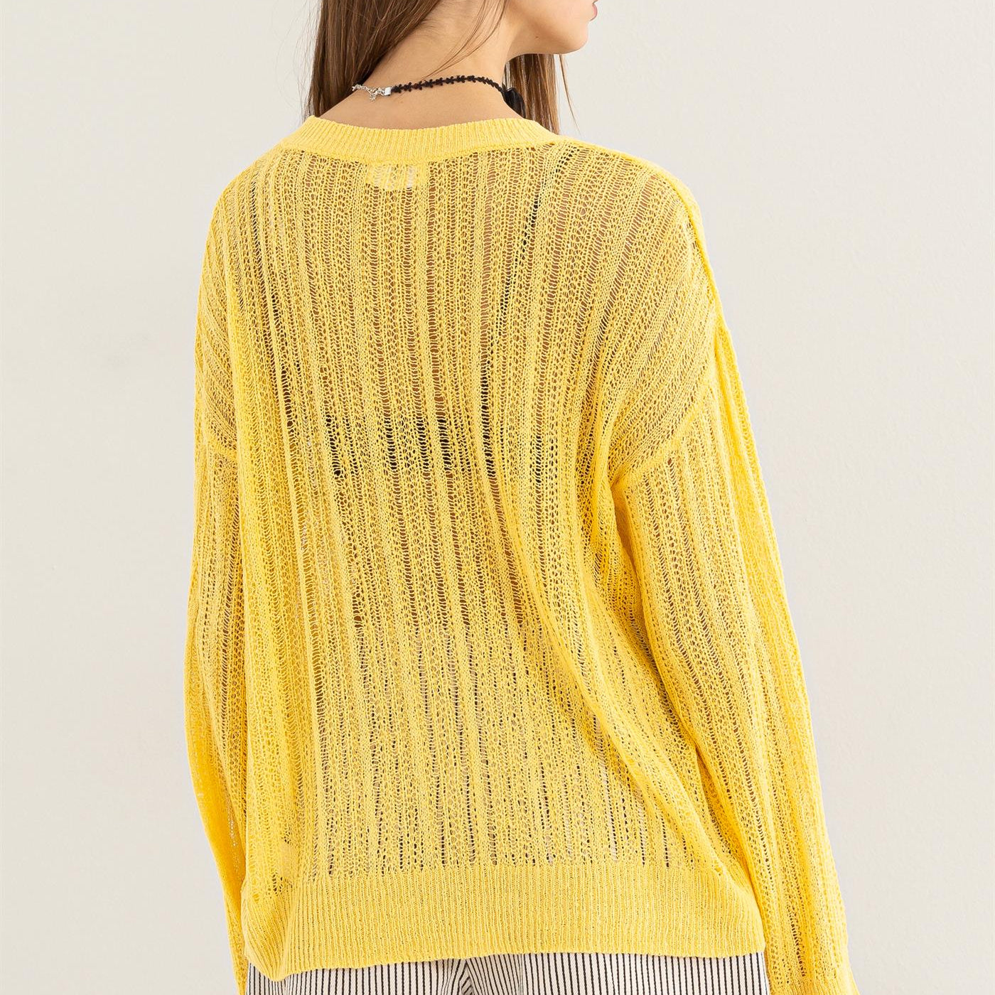 Wholesale Drop Shoulder Sweater Clothing Tops DZ24A477-D PINEAPPLE DOUBLE ZERO