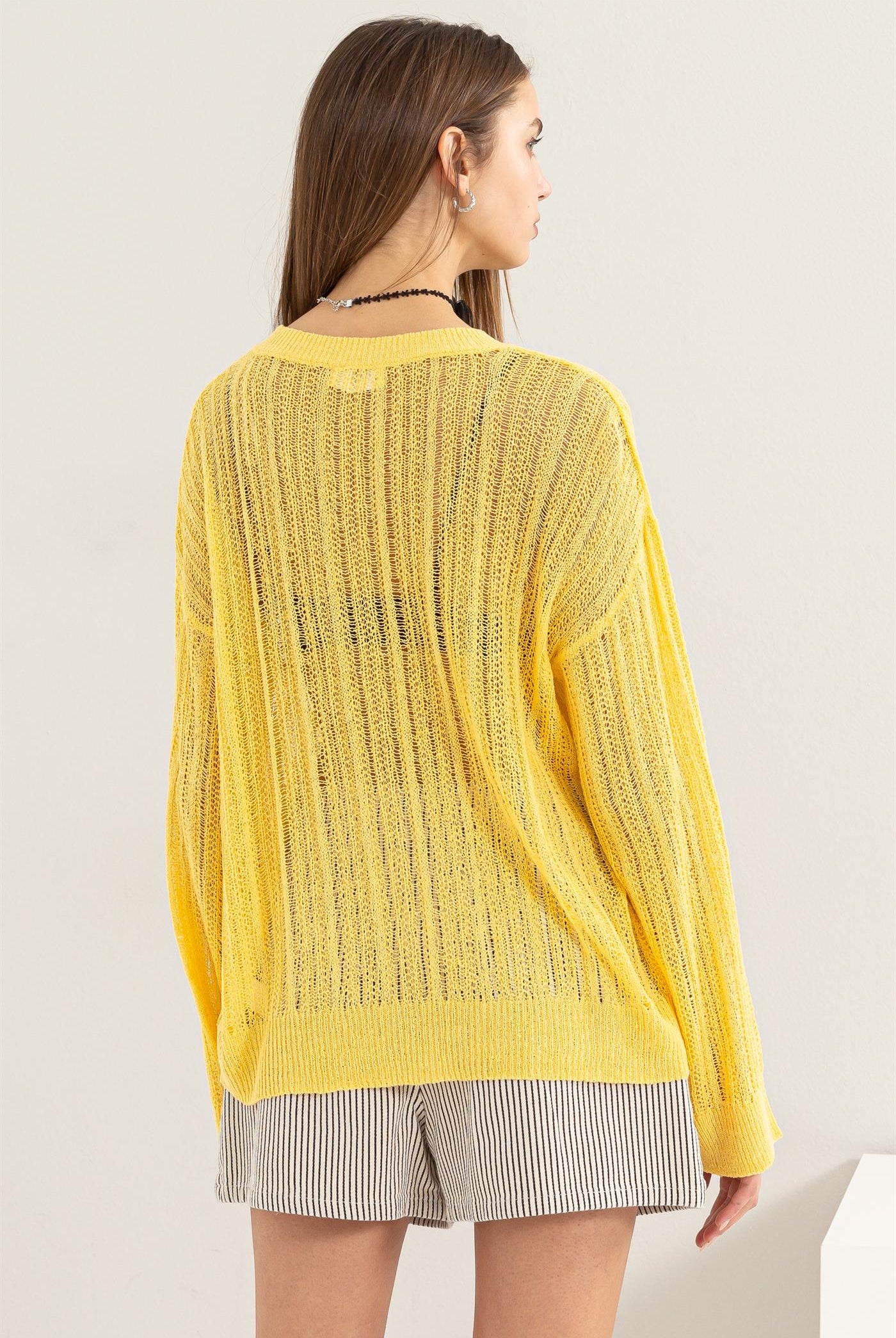 Wholesale Drop Shoulder Sweater Clothing Tops DZ24A477-D PINEAPPLE DOUBLE ZERO