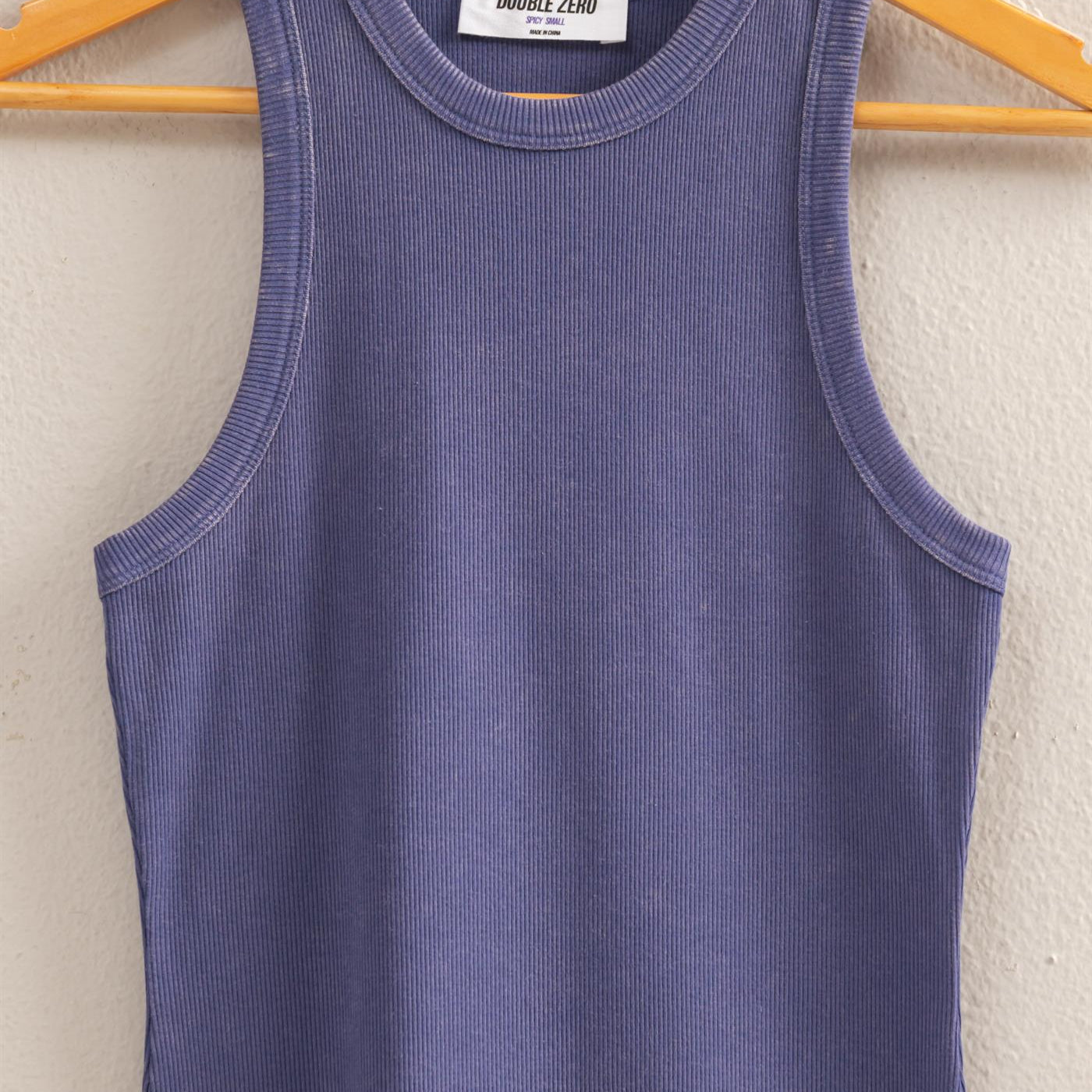 Wholesale Acid Washed Ribbed Mini Dress Dresses DZ25E297 DUSTY INDIGO DOUBLE ZERO