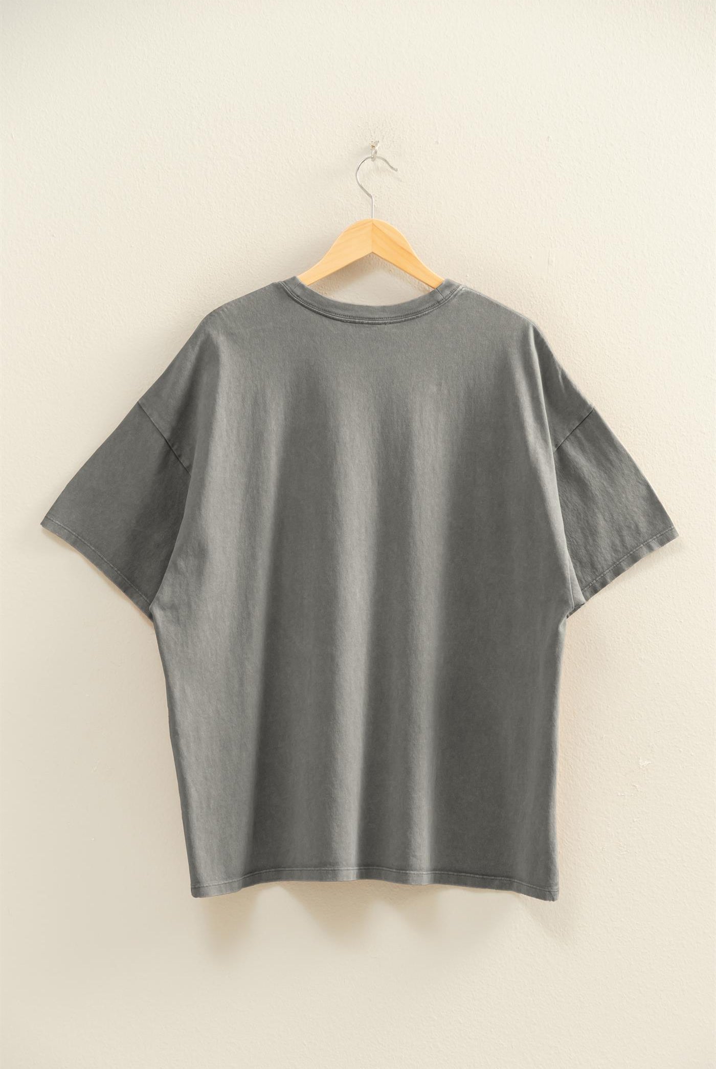 Wholesale Oversized Mineral Wash T-Shirt T-Shirts DZ26A031 CHARCOAL DOUBLE ZERO