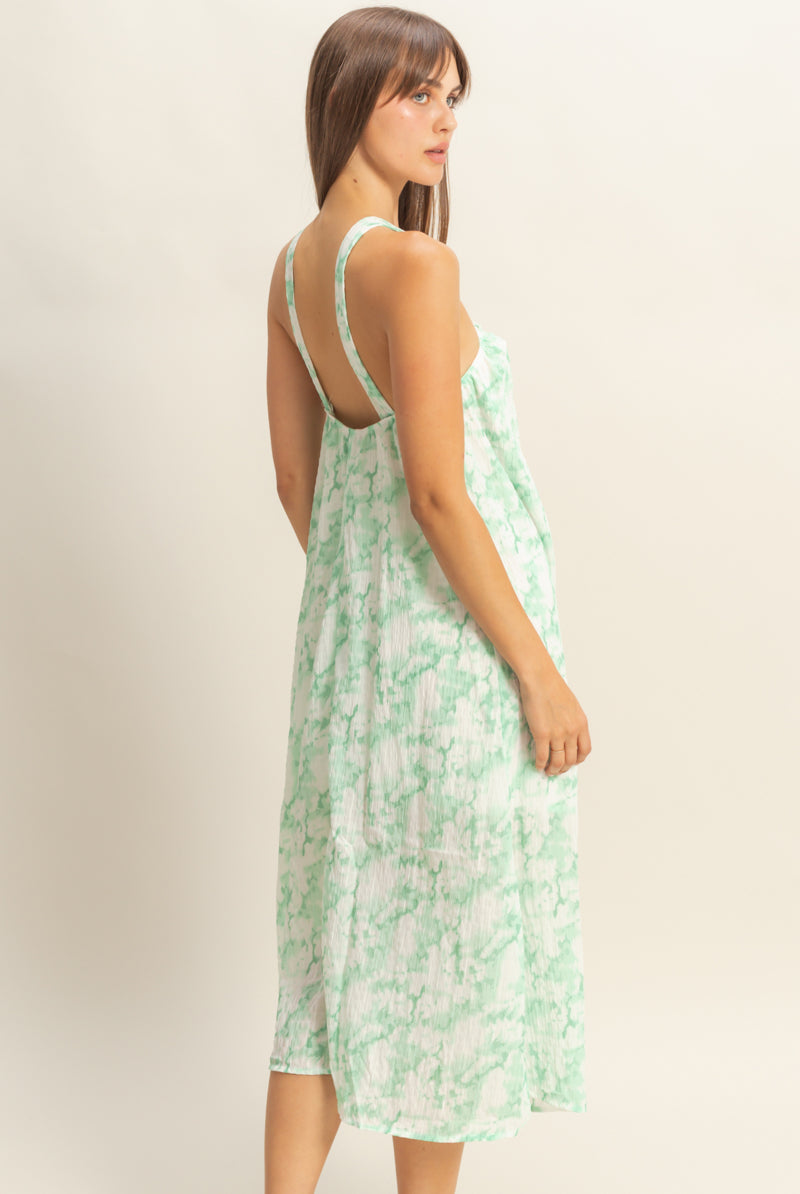 Wholesale Halter Cross Neck Backless Maxi Dress Dresses HF22E496 MINT HYFVE