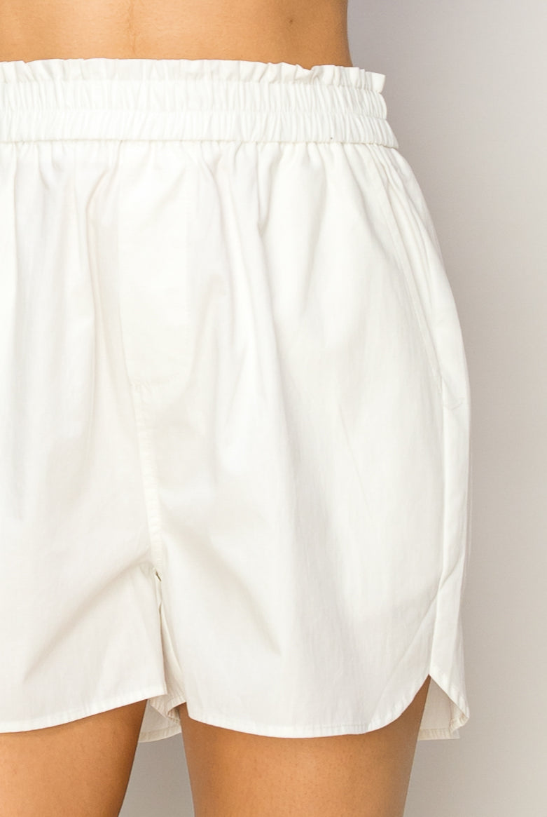 Wholesale Poplin High Waist Shorts Shorts DZ24A298 OFF WHITE DOUBLE ZERO