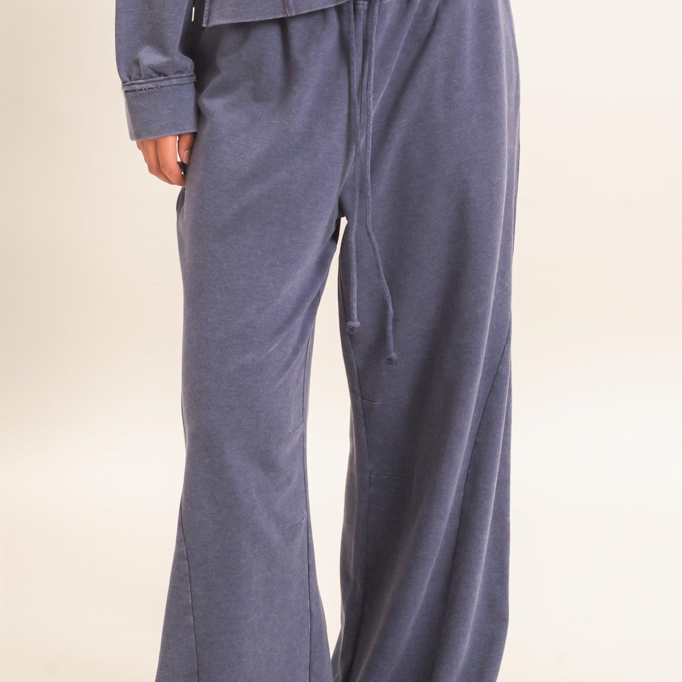 Wholesale Mineral Washed Wide Leg Pants Pants DZ26F082 NAVY DOUBLE ZERO