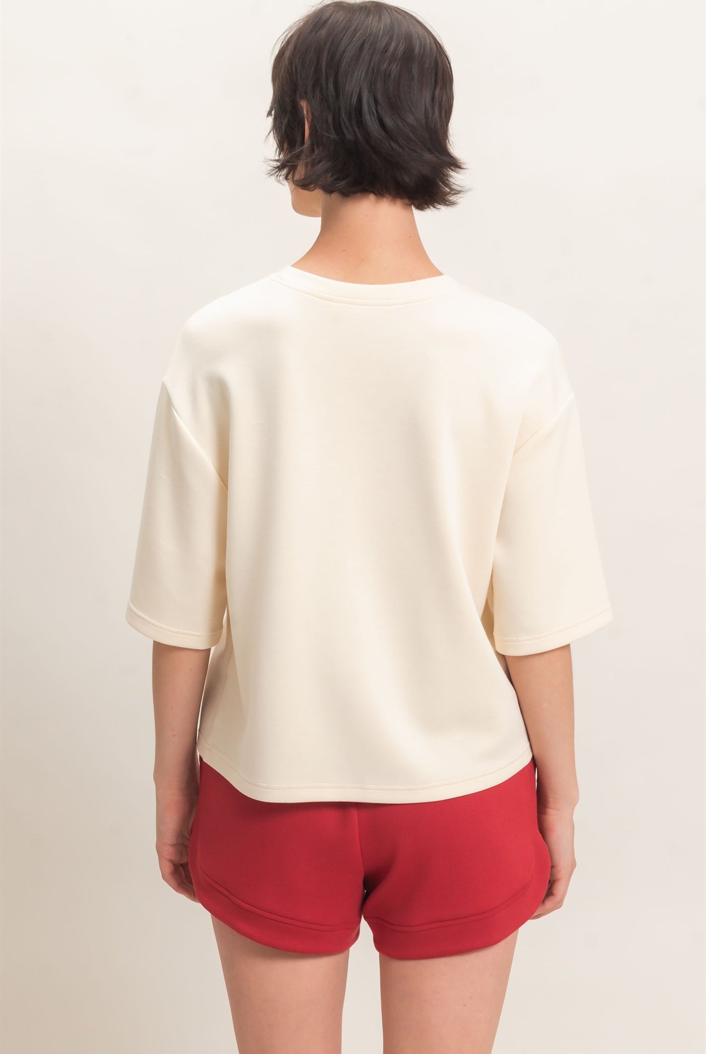 Wholesale Loose Fit Crew Neck Short Sleeve Top Clothing Tops DZ26C965 ALPACA DOUBLE ZERO